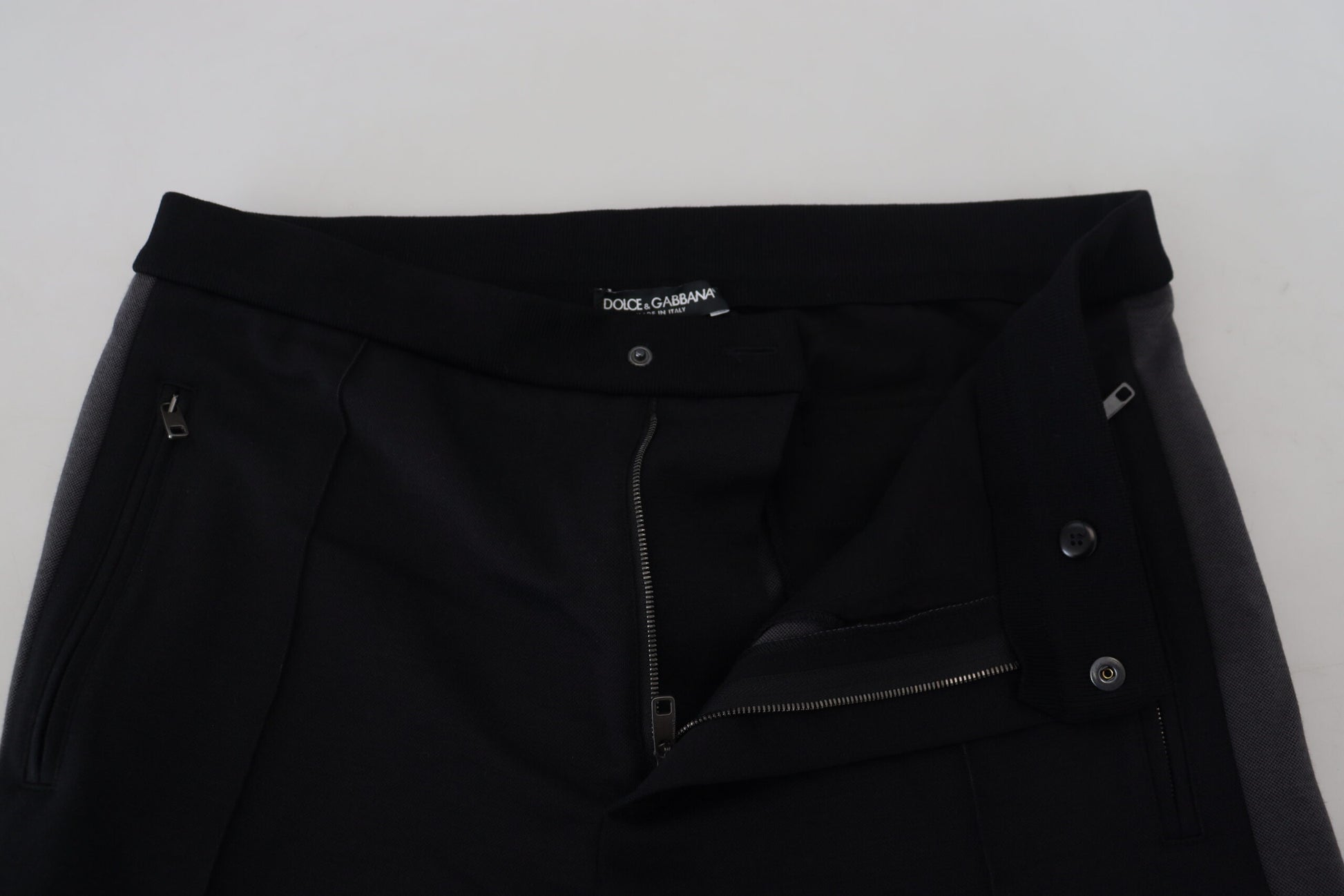 Dolce &amp; Gabbana – Elegante schwarze Jogginghose aus luxuriöser Wollmischung