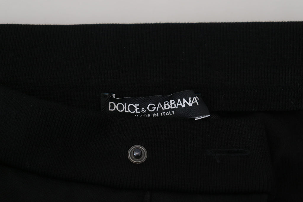 Dolce &amp; Gabbana – Elegante schwarze Jogginghose aus luxuriöser Wollmischung