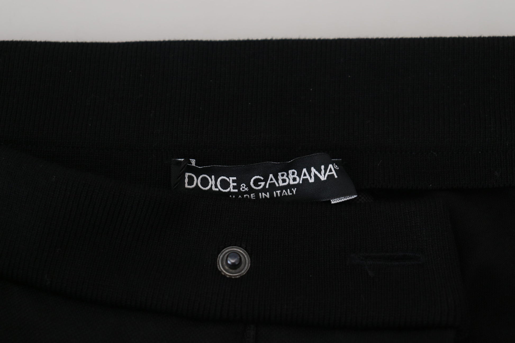 Dolce &amp; Gabbana – Elegante schwarze Jogginghose aus luxuriöser Wollmischung