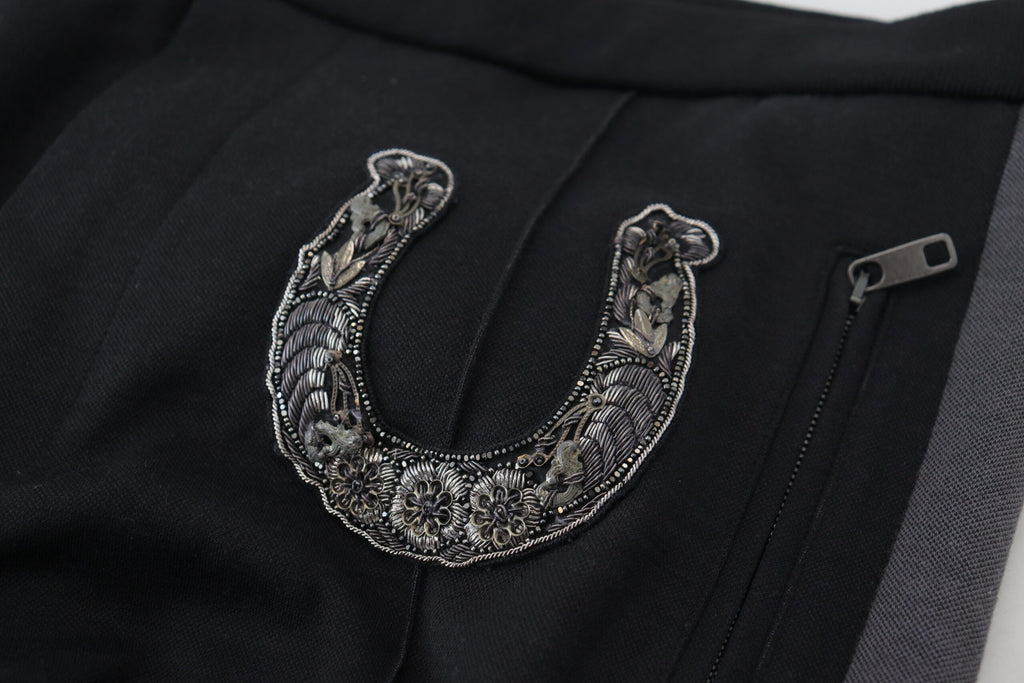 Dolce &amp; Gabbana – Elegante schwarze Jogginghose aus luxuriöser Wollmischung