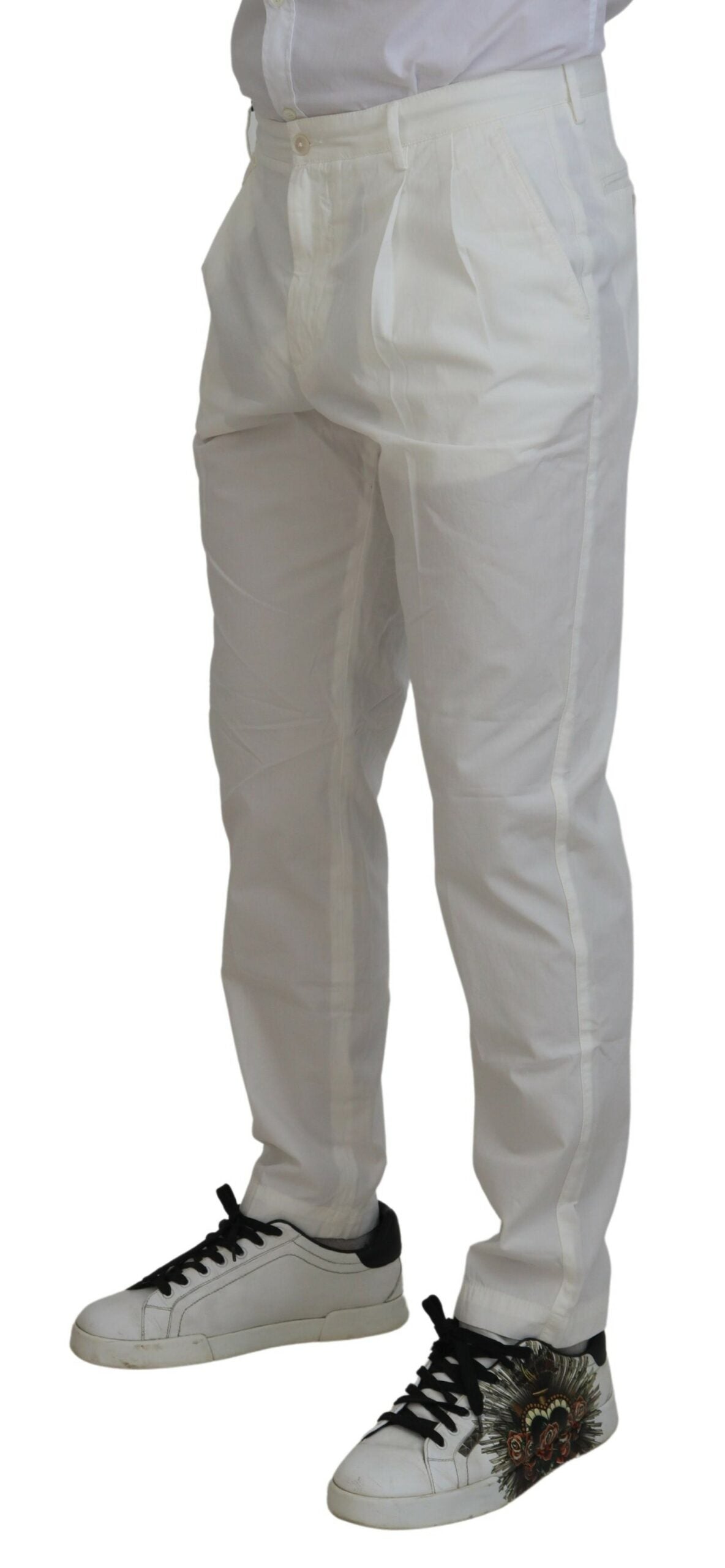 Dolce &amp; Gabbana Elegante weiße Chinohose aus Baumwolle