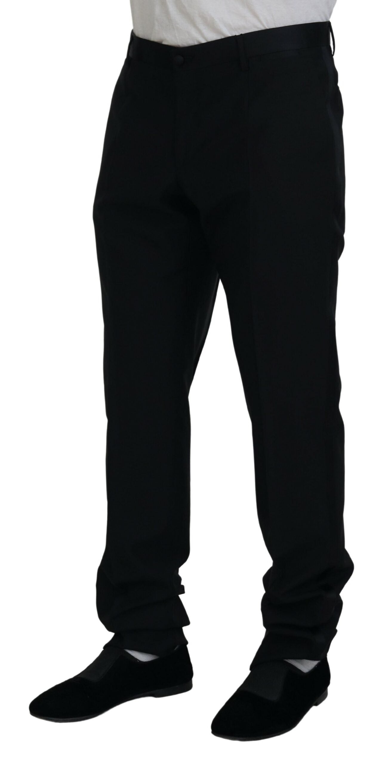 Dolce &amp; Gabbana Elegante Slim Fit-Anzughose in Schwarz