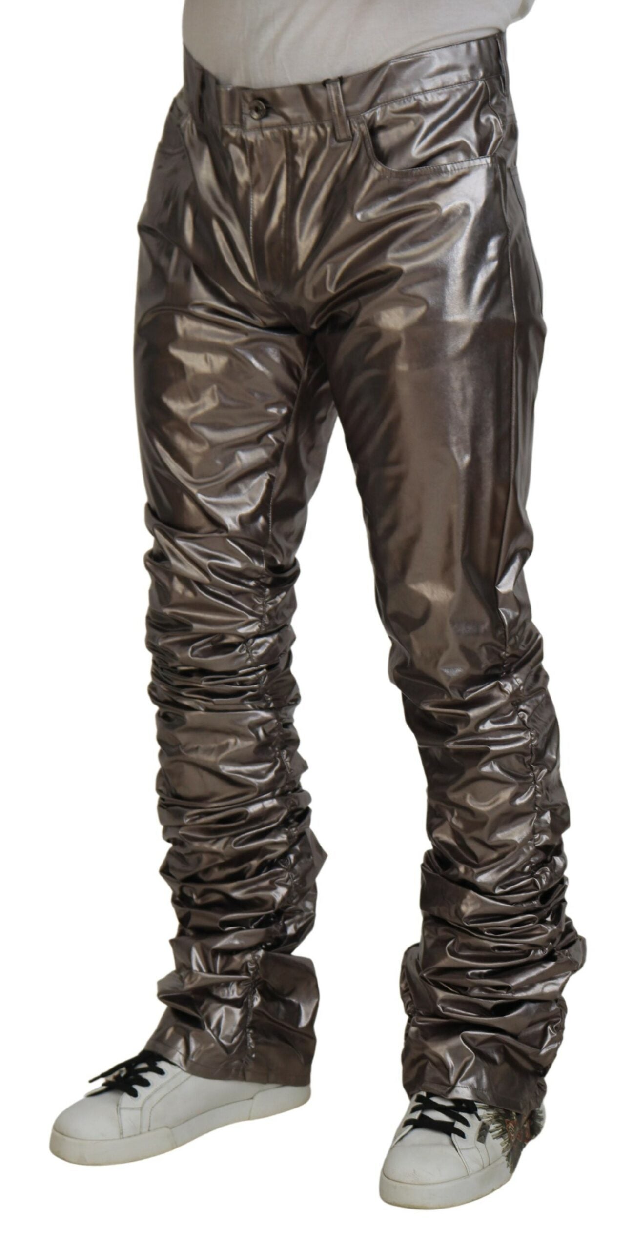 Dolce &amp; Gabbana Metallic Silber Freizeithose
