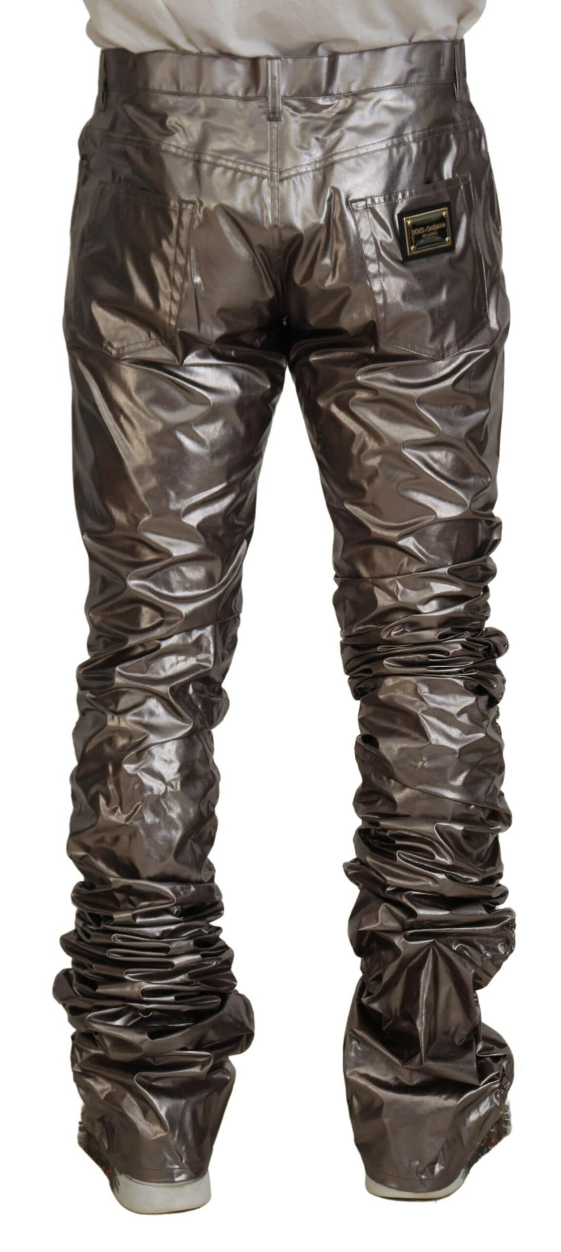 Dolce &amp; Gabbana Metallic Silber Freizeithose