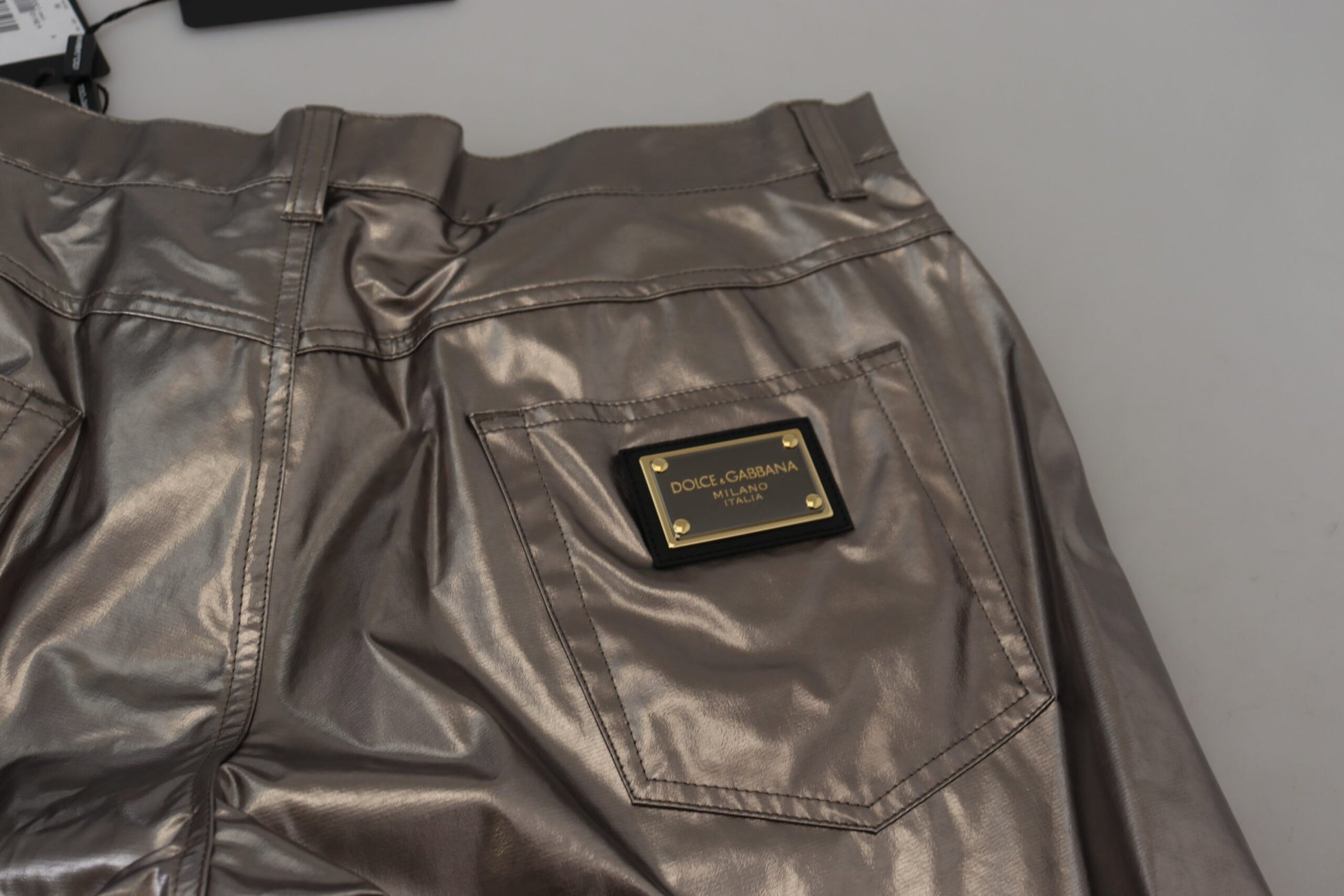 Dolce &amp; Gabbana Metallic Silber Freizeithose