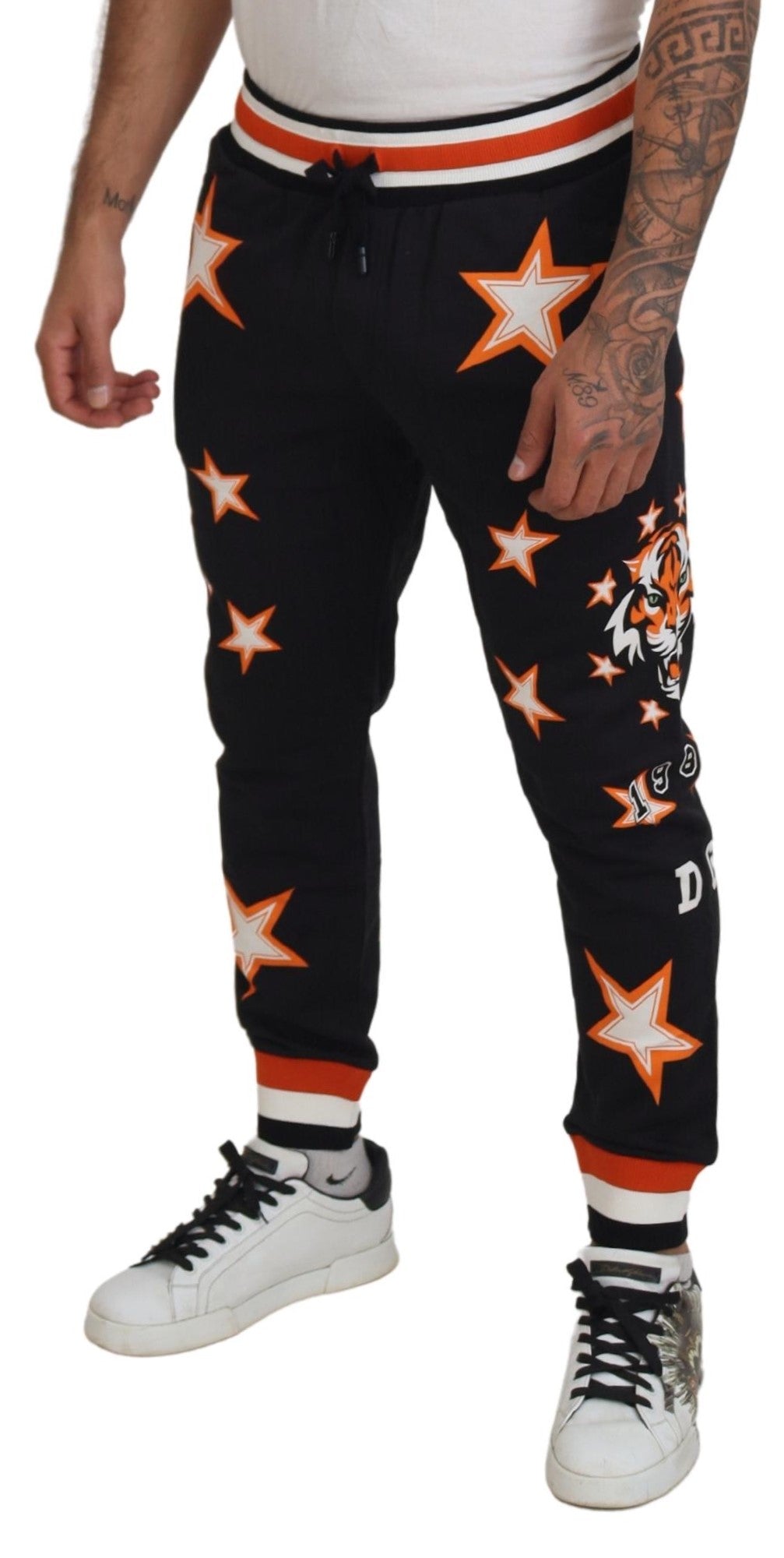 Dolce &amp; Gabbana Elegante schwarze Jogginghose mit Stern