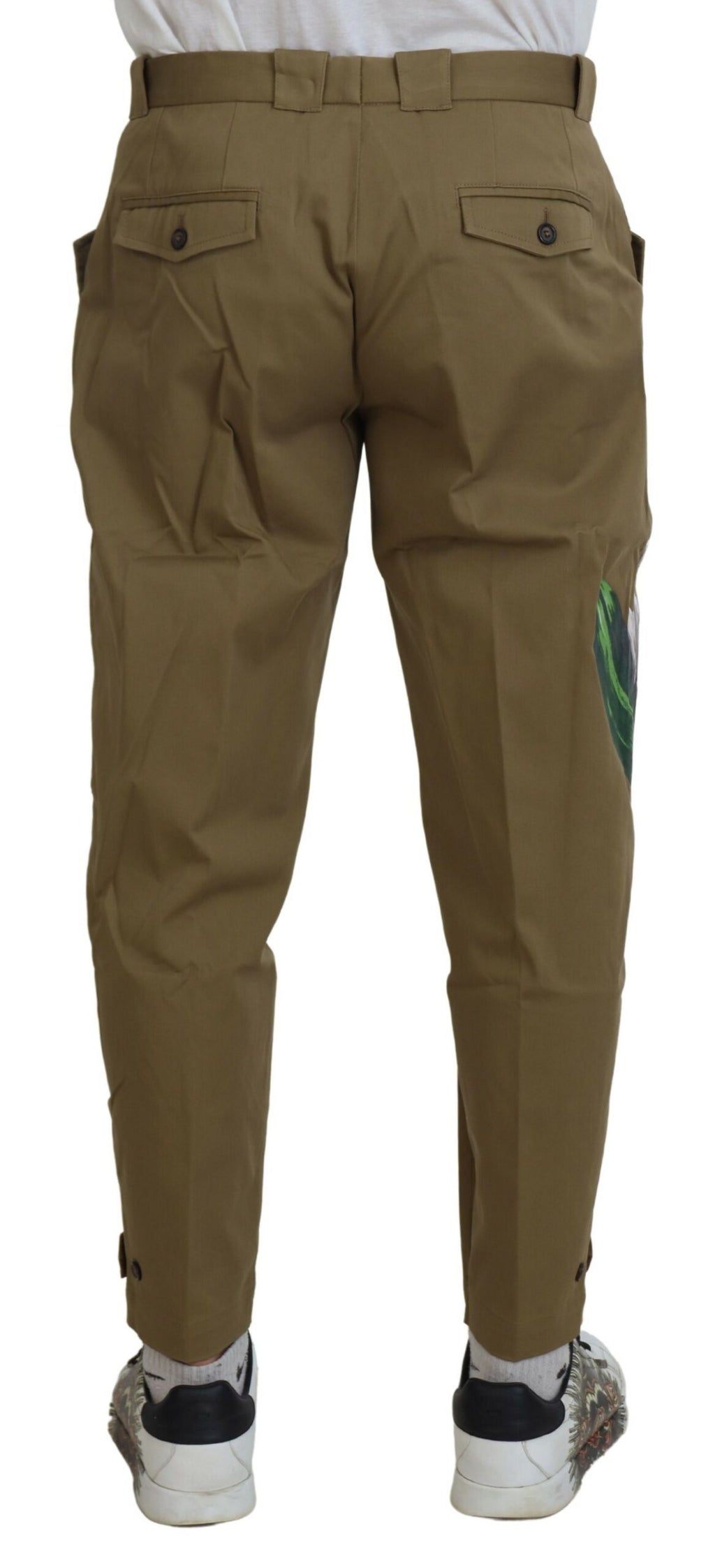 Dolce &amp; Gabbana – Exquisite Chinohose mit Blumenmuster in Beige