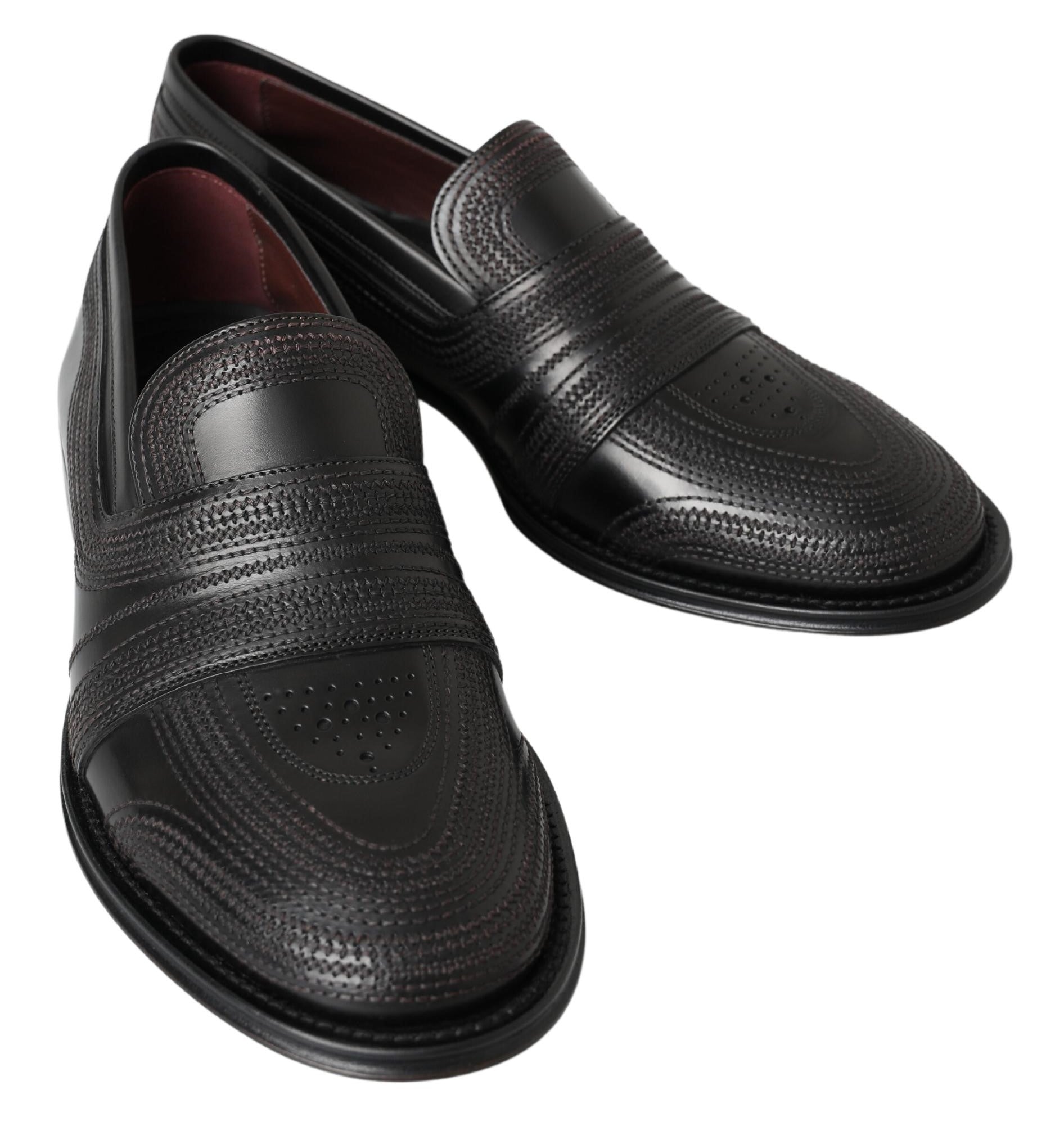 Dolce &amp; Gabbana Elegante Slipper-Loafer aus schwarzem Leder