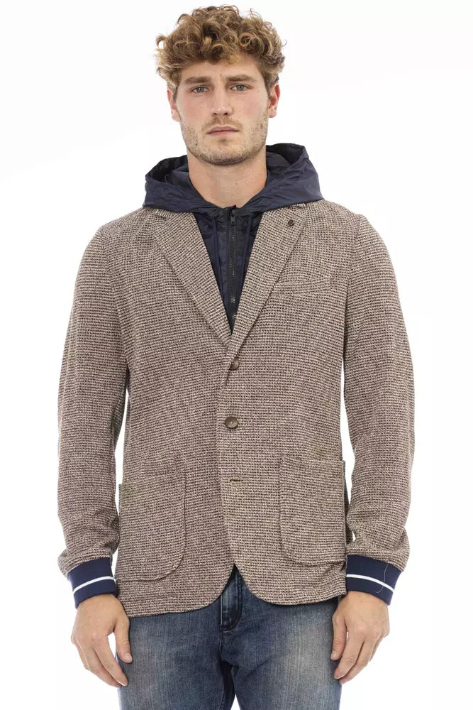 Distretto12 Schicke wasserdichte Stoffjacke mit Kapuze