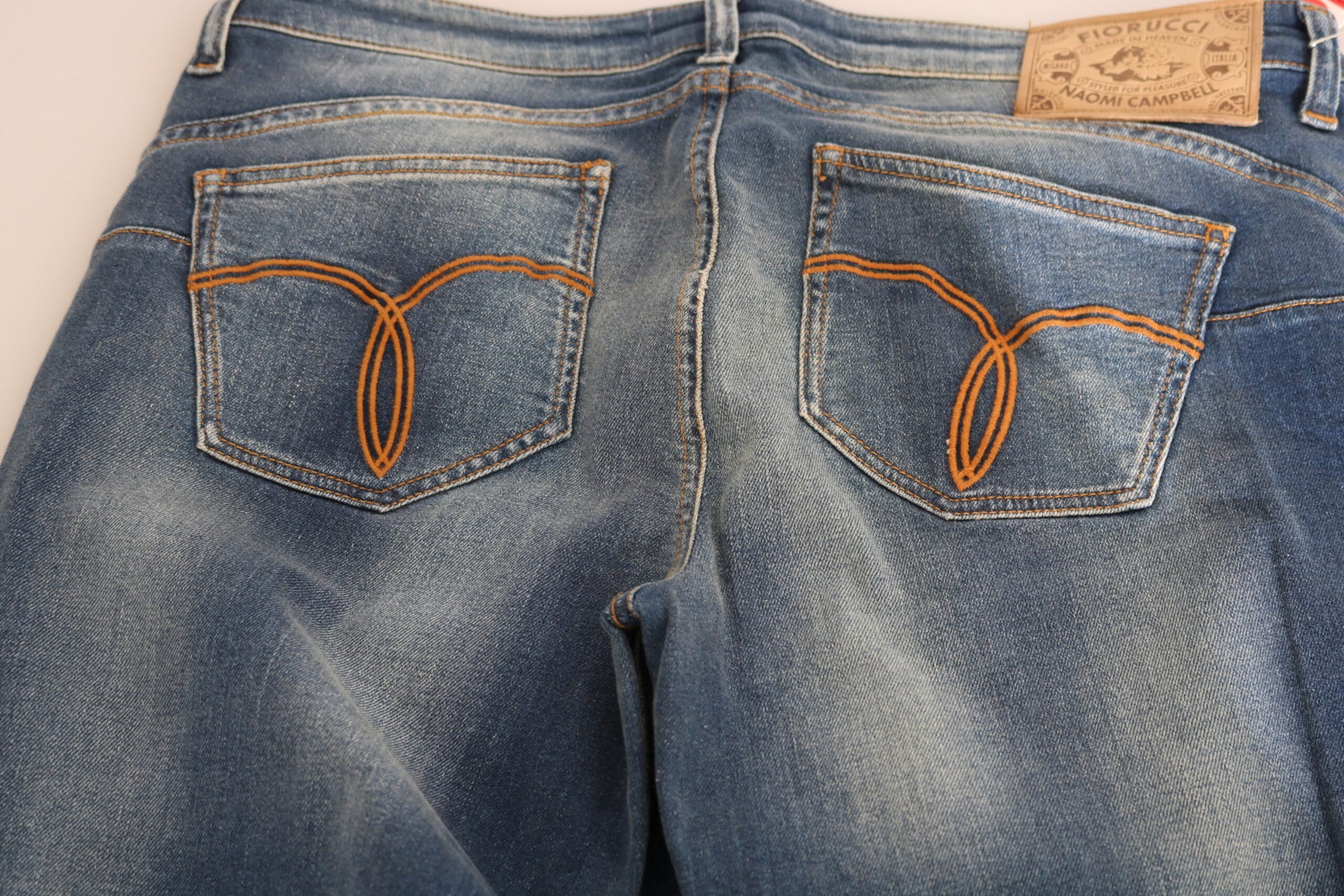 Fiorucci Svelte Slim-Jeans mit mittelhohem Bund in Vintage-Blau