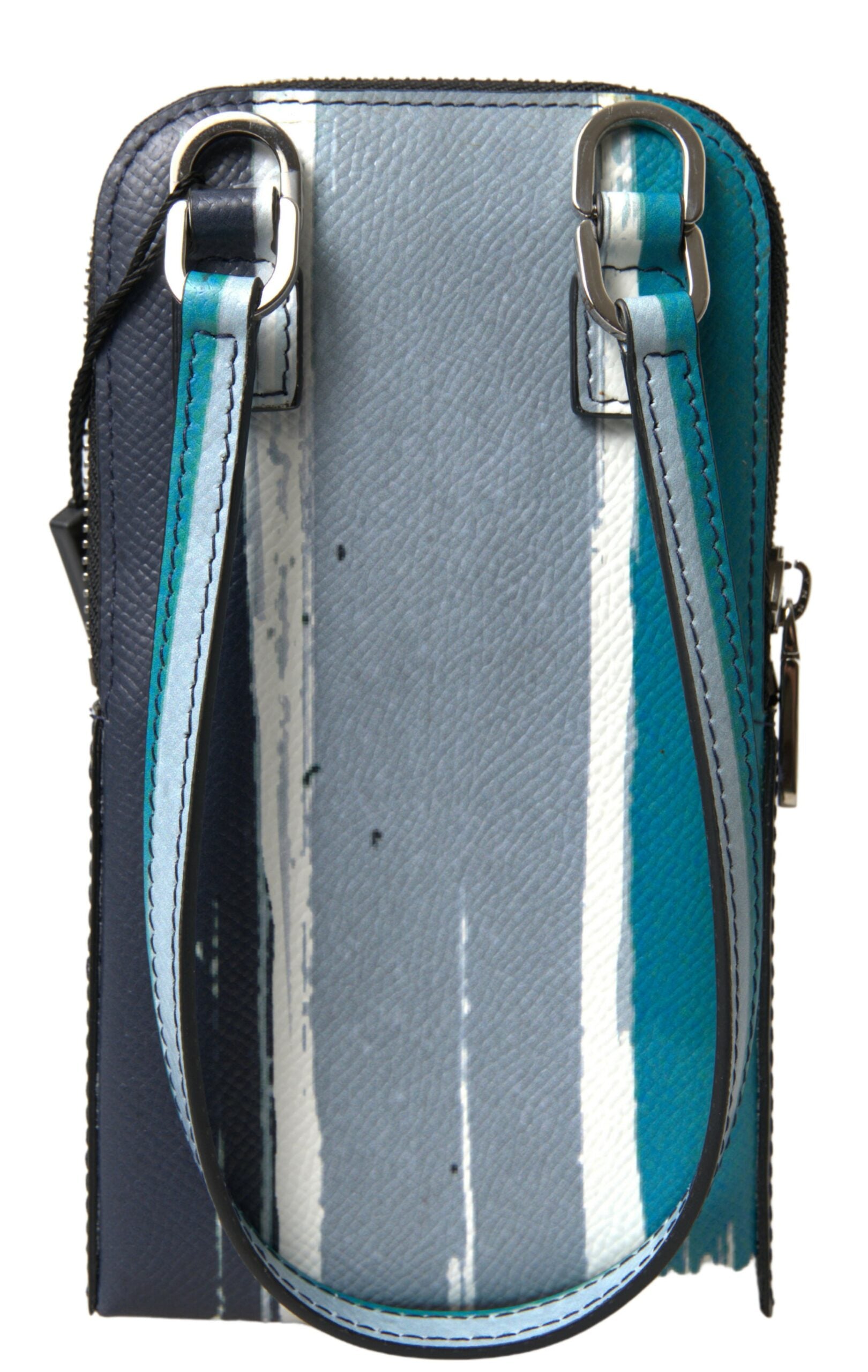 Dolce &amp; Gabbana Blaue Ledergeldbörse Crossbody Sling Handytasche Unisex