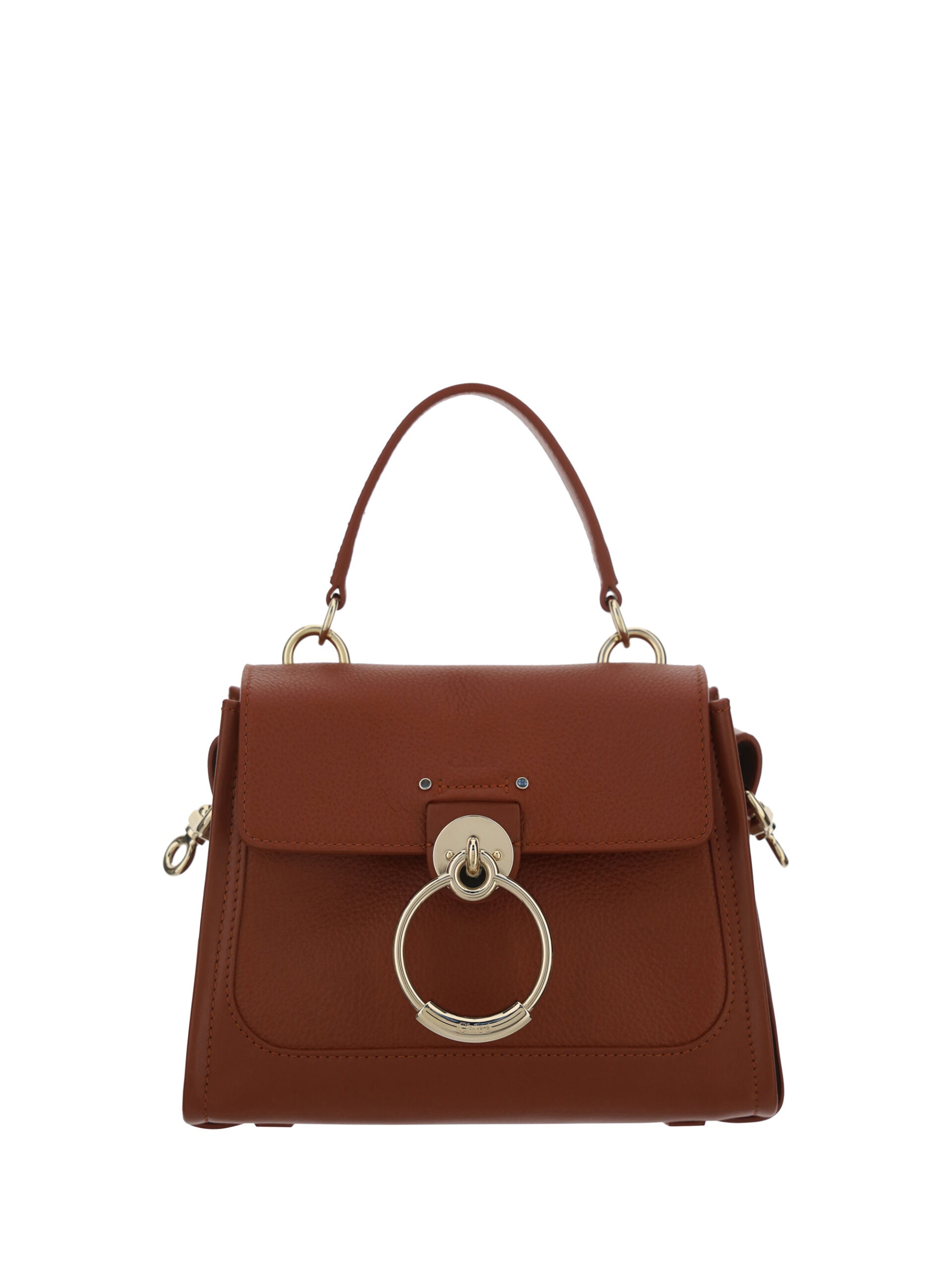 Chloé Elegante Schultertasche aus sepiabraunem Kalbsleder