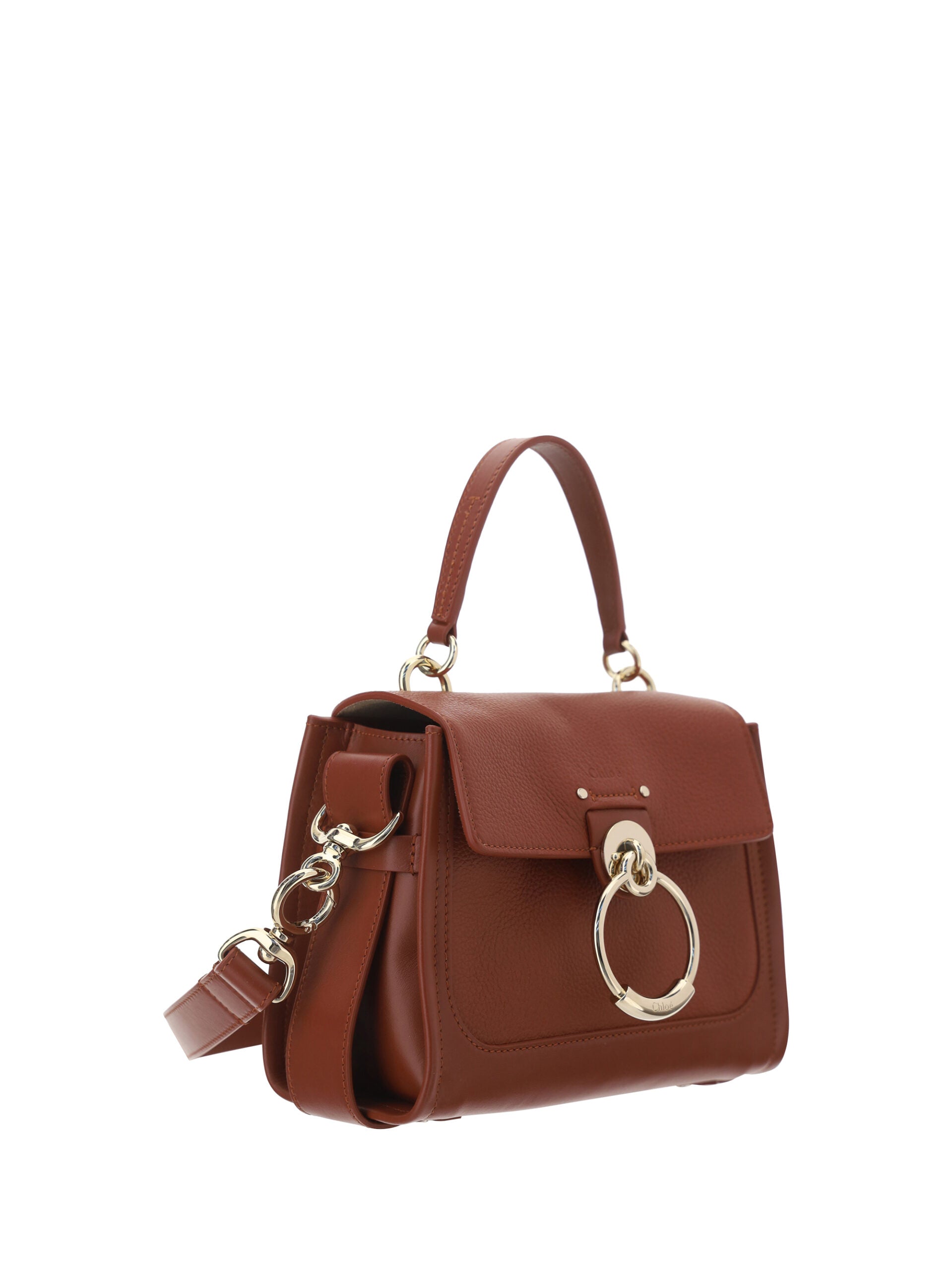 Chloé Elegante Schultertasche aus sepiabraunem Kalbsleder