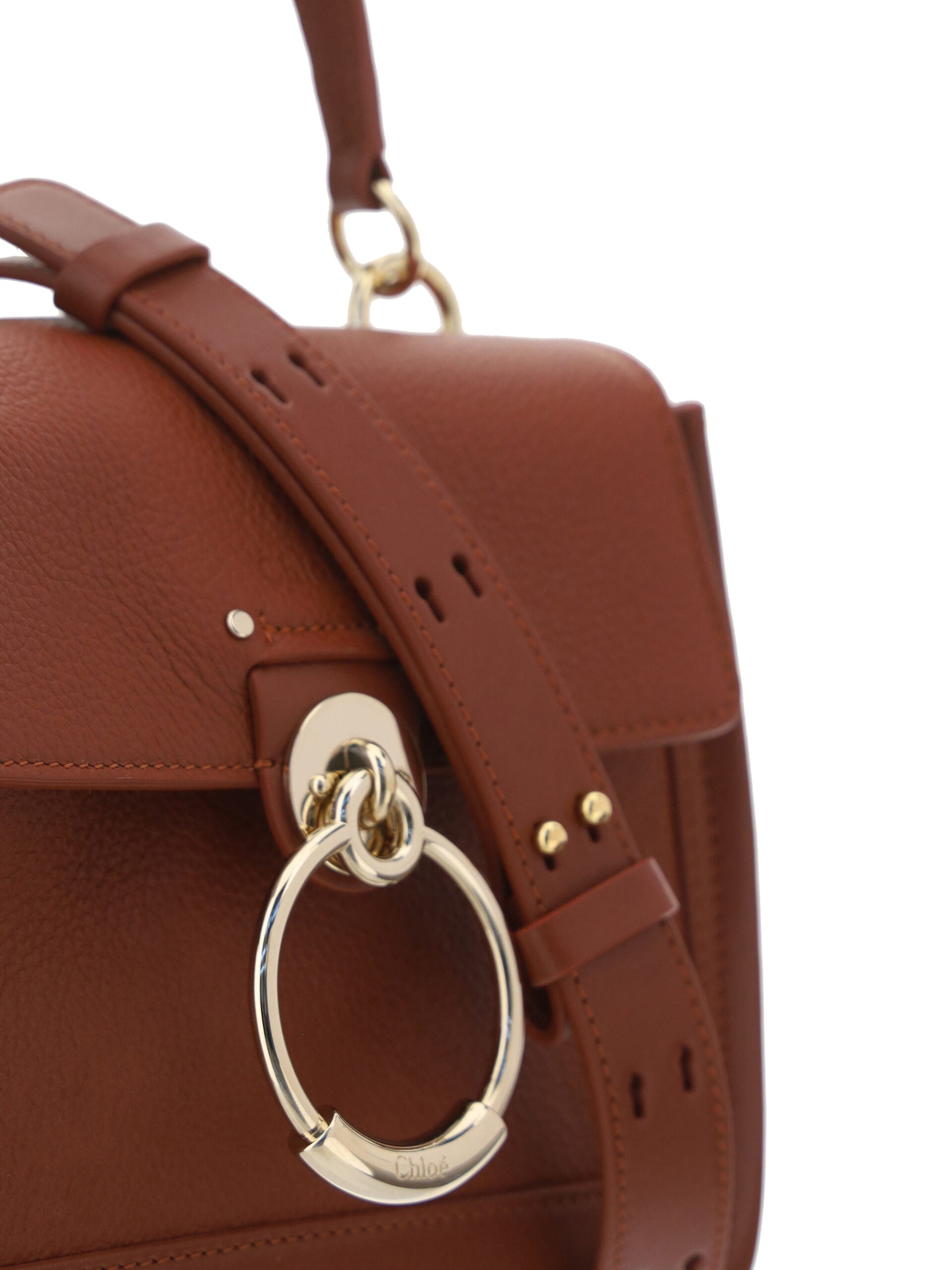 Chloé Elegante Schultertasche aus sepiabraunem Kalbsleder