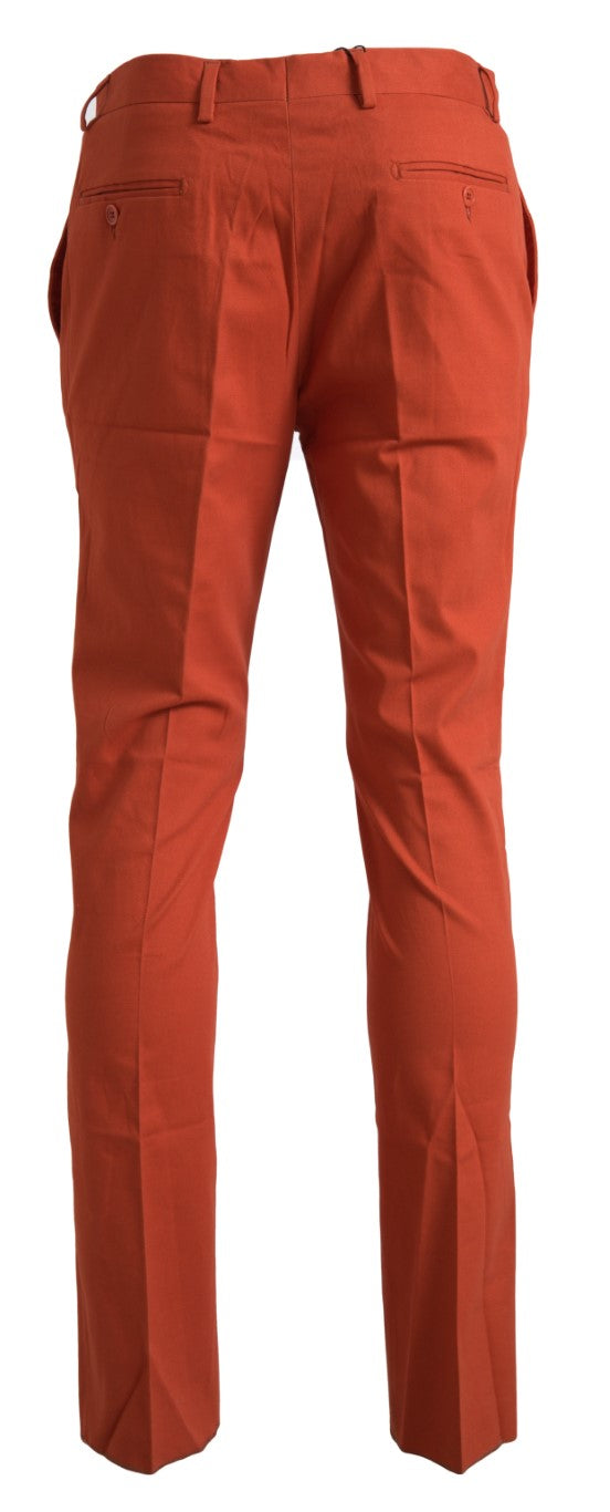 BENCIVENGA Elegante orangefarbene Hose aus reiner Baumwolle