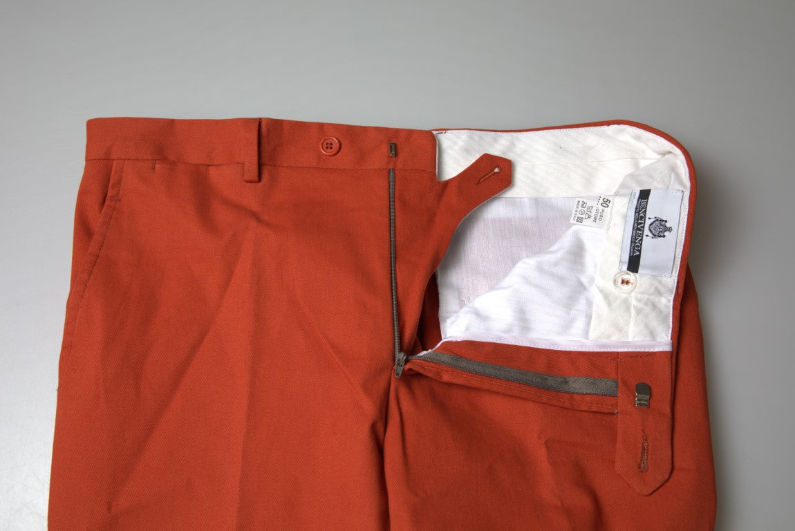 BENCIVENGA Elegante orangefarbene Hose aus reiner Baumwolle