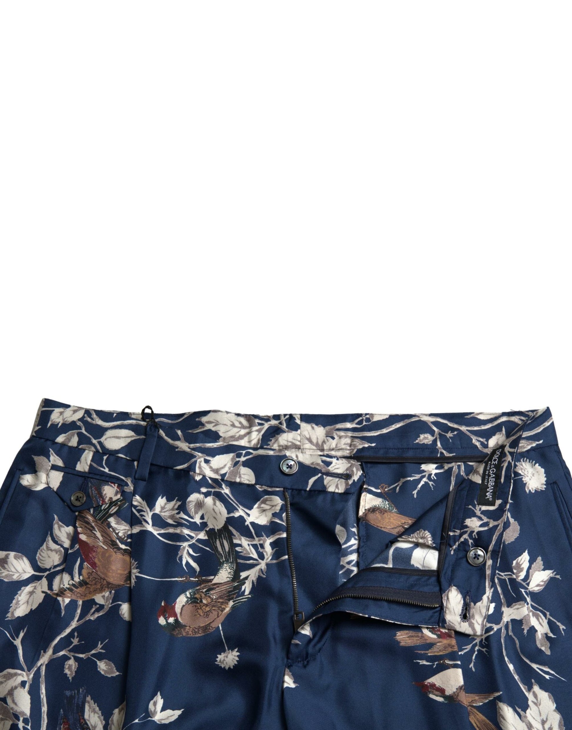 Dolce &amp; Gabbana – Seiden-Bermudashorts mit Blumenmuster in Blau