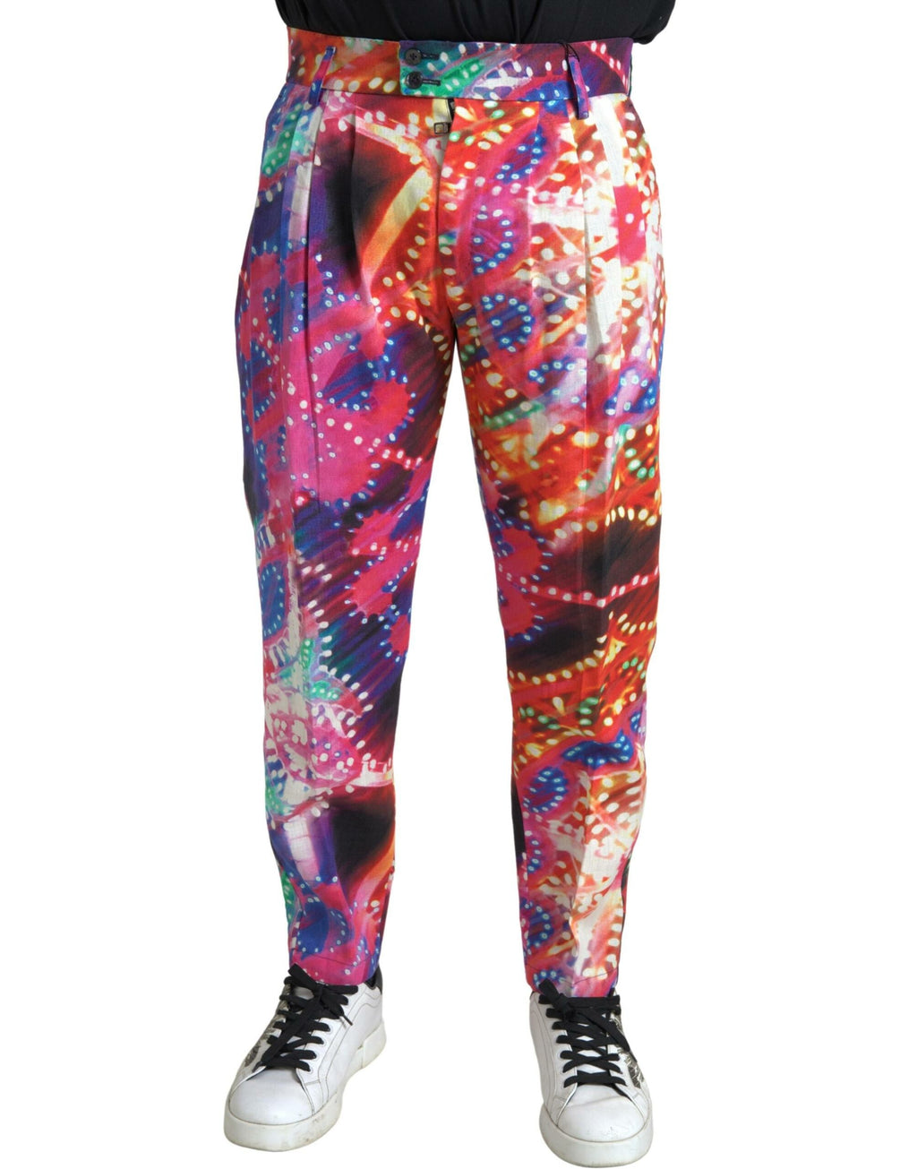 Dolce &amp; Gabbana Mehrfarbige Chinohose aus Leinen – Italienische Eleganz