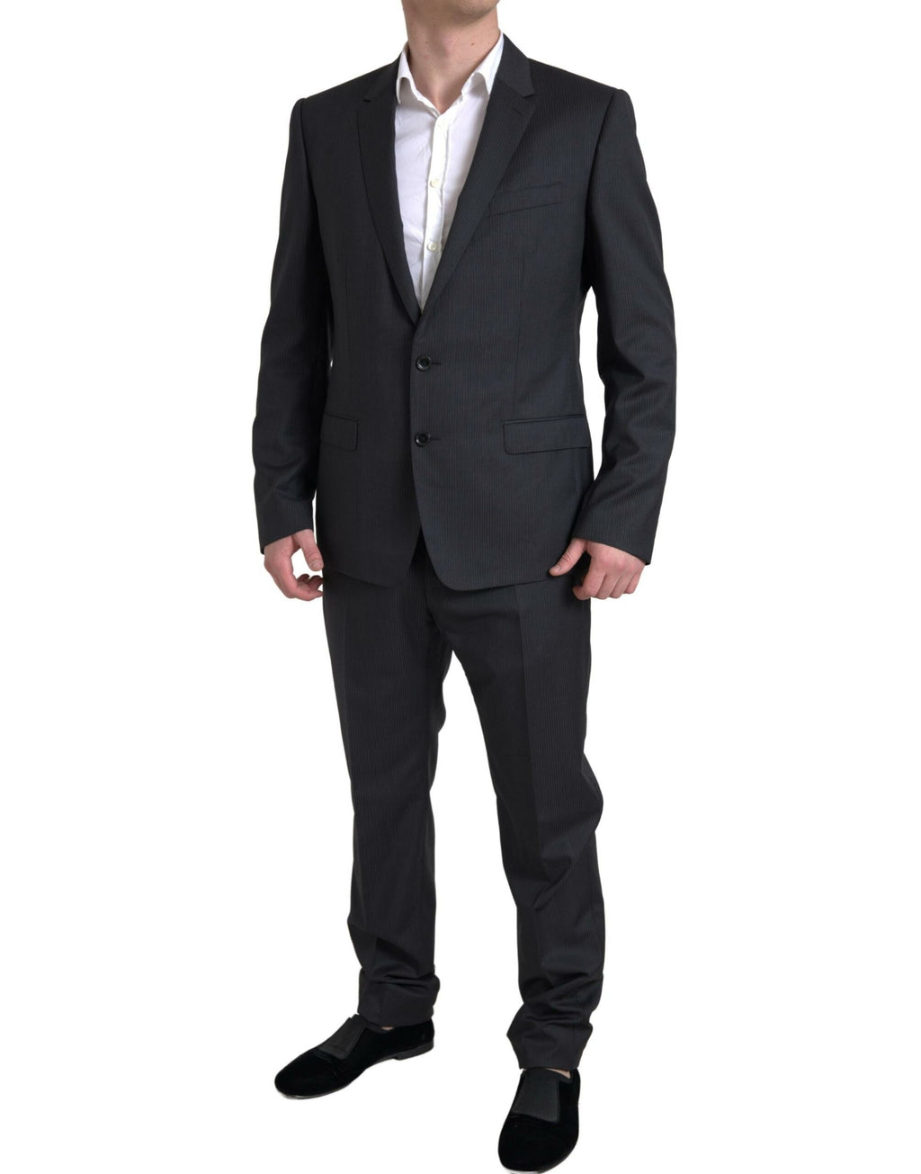 Dolce &amp; Gabbana – Eleganter schwarzer zweiteiliger Slim-Fit-Anzug