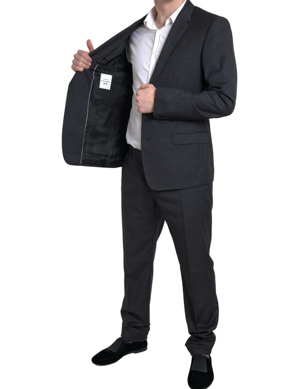 Dolce &amp; Gabbana – Eleganter schwarzer zweiteiliger Slim-Fit-Anzug