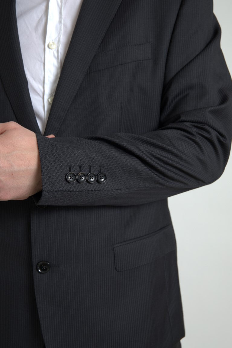 Dolce &amp; Gabbana – Eleganter schwarzer zweiteiliger Slim-Fit-Anzug