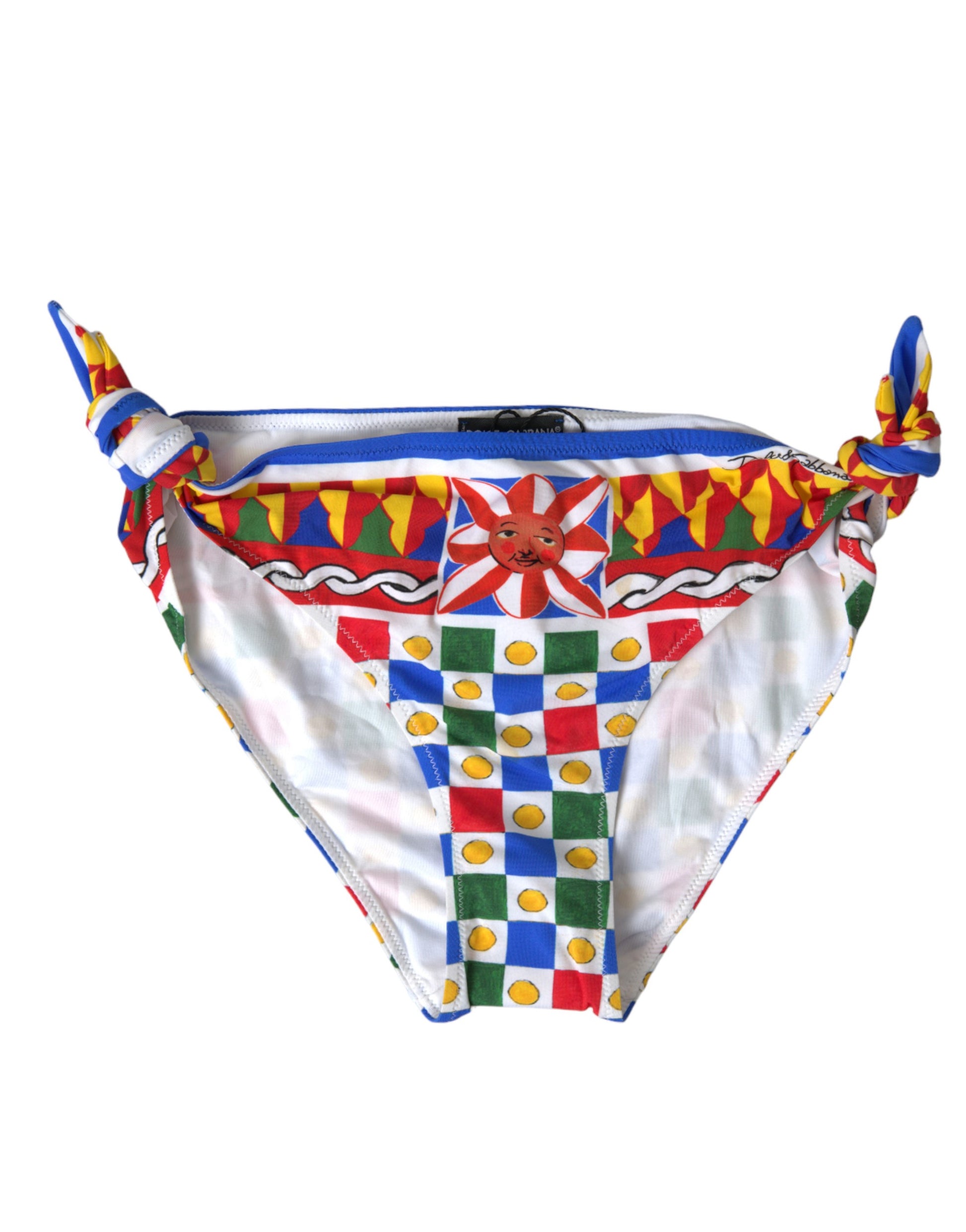 Mehrfarbige Bikinihose mit Carretto-Print von Dolce &amp; Gabbana