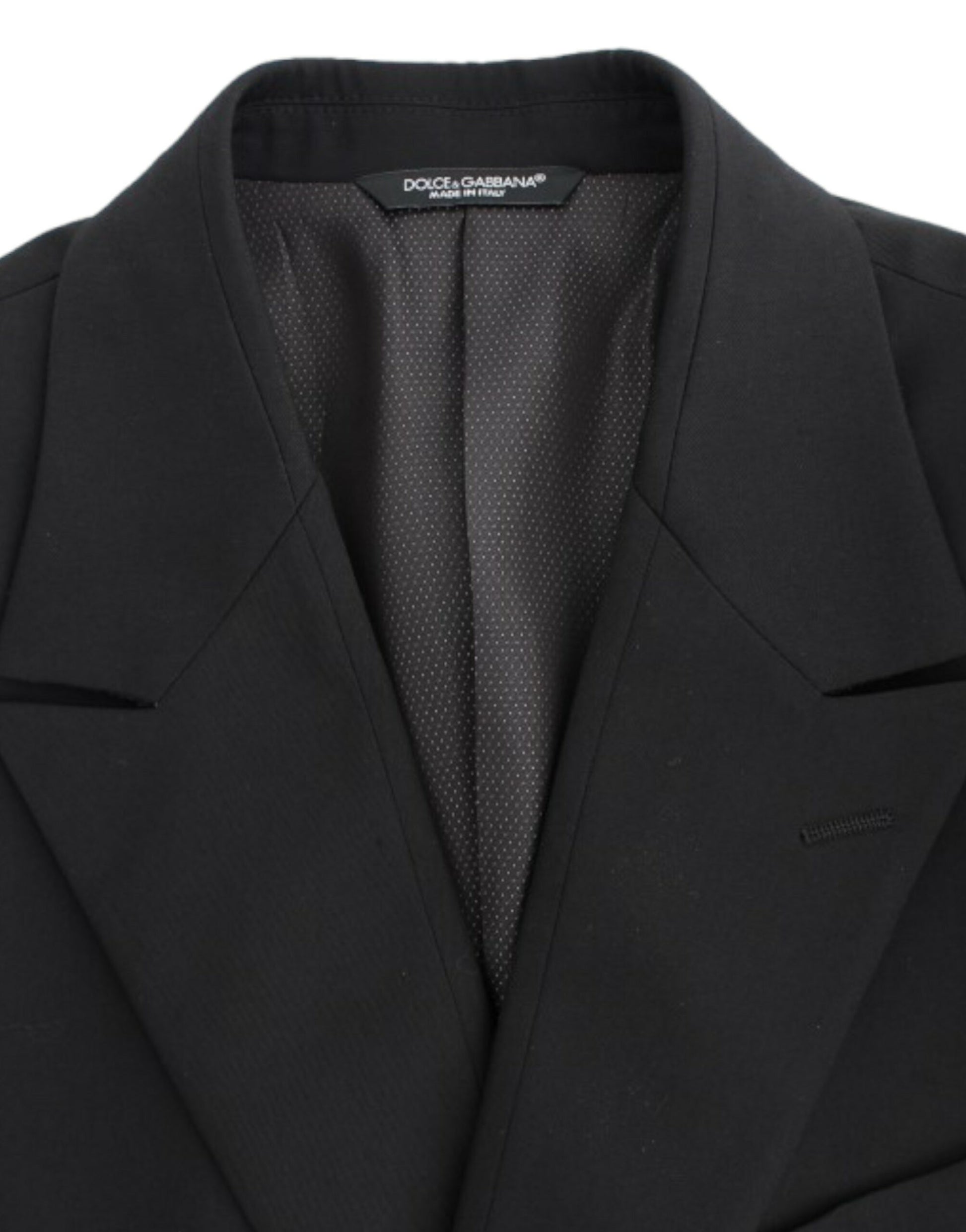 Dolce &amp; Gabbana Eleganter Slim Fit Blazer aus schwarzer Wolle