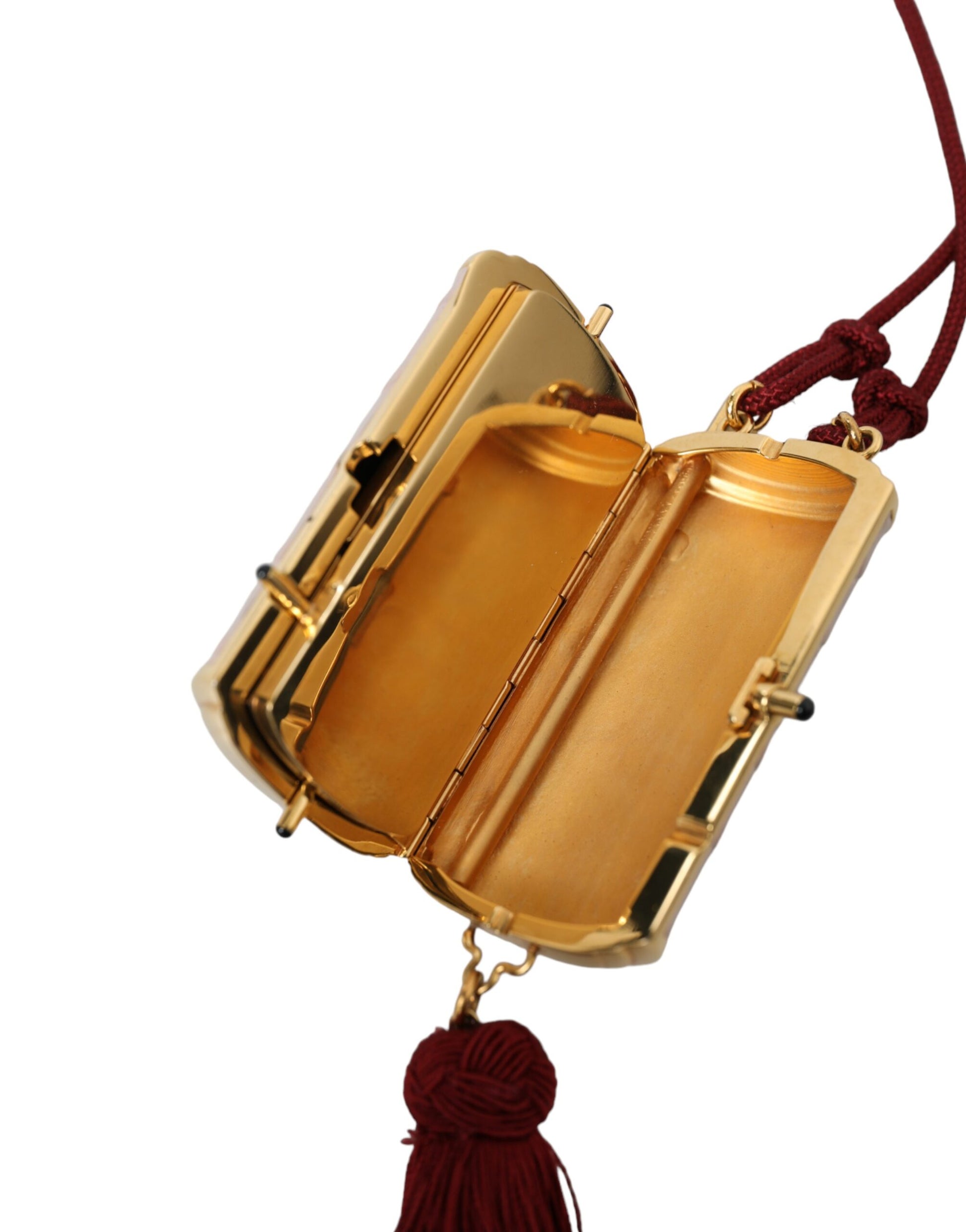 Dolce &amp; Gabbana – Mini-Spiegeltasche aus exotischem rosa Leder mit Quaste