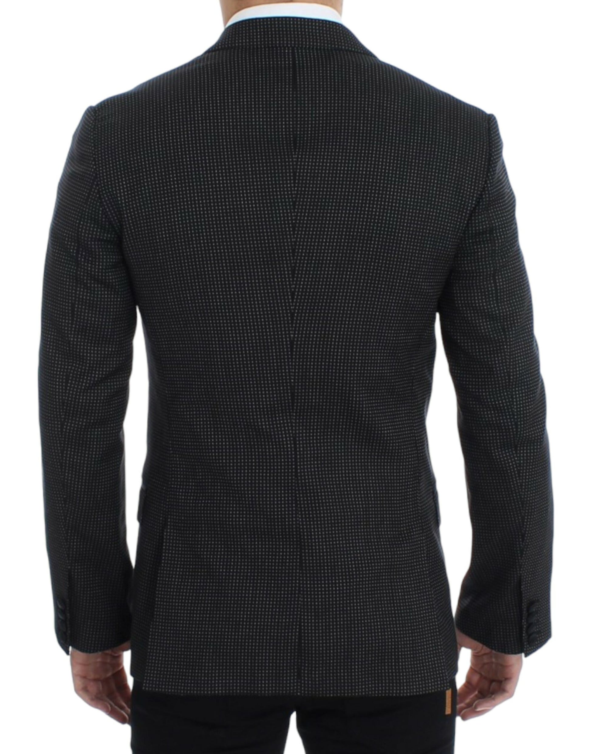 Dolce &amp; Gabbana – Eleganter, schwarzer Blazer mit Punkten im Slim Fit