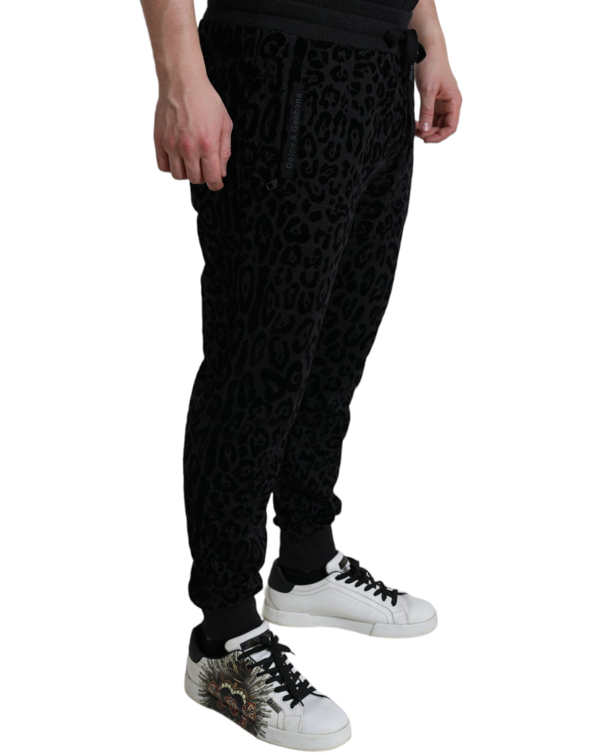 Dolce &amp; Gabbana Elegante Leoparden-Jogginghosen für Herren