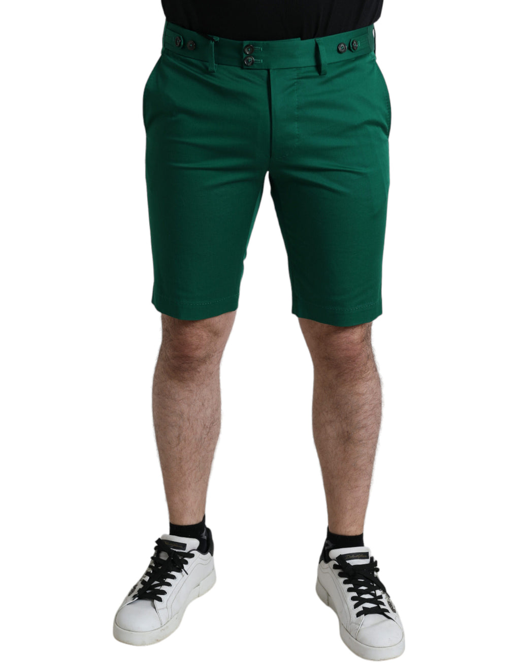 Dolce &amp; Gabbana Elegante dunkelgrüne Bermudashorts aus Baumwolle