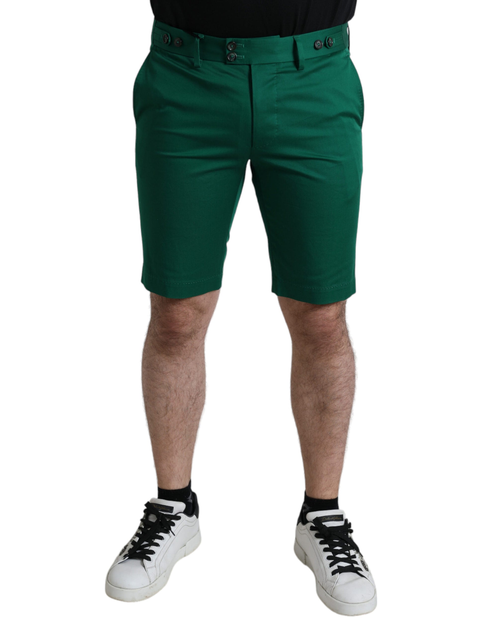 Dolce &amp; Gabbana Elegante dunkelgrüne Bermudashorts aus Baumwolle