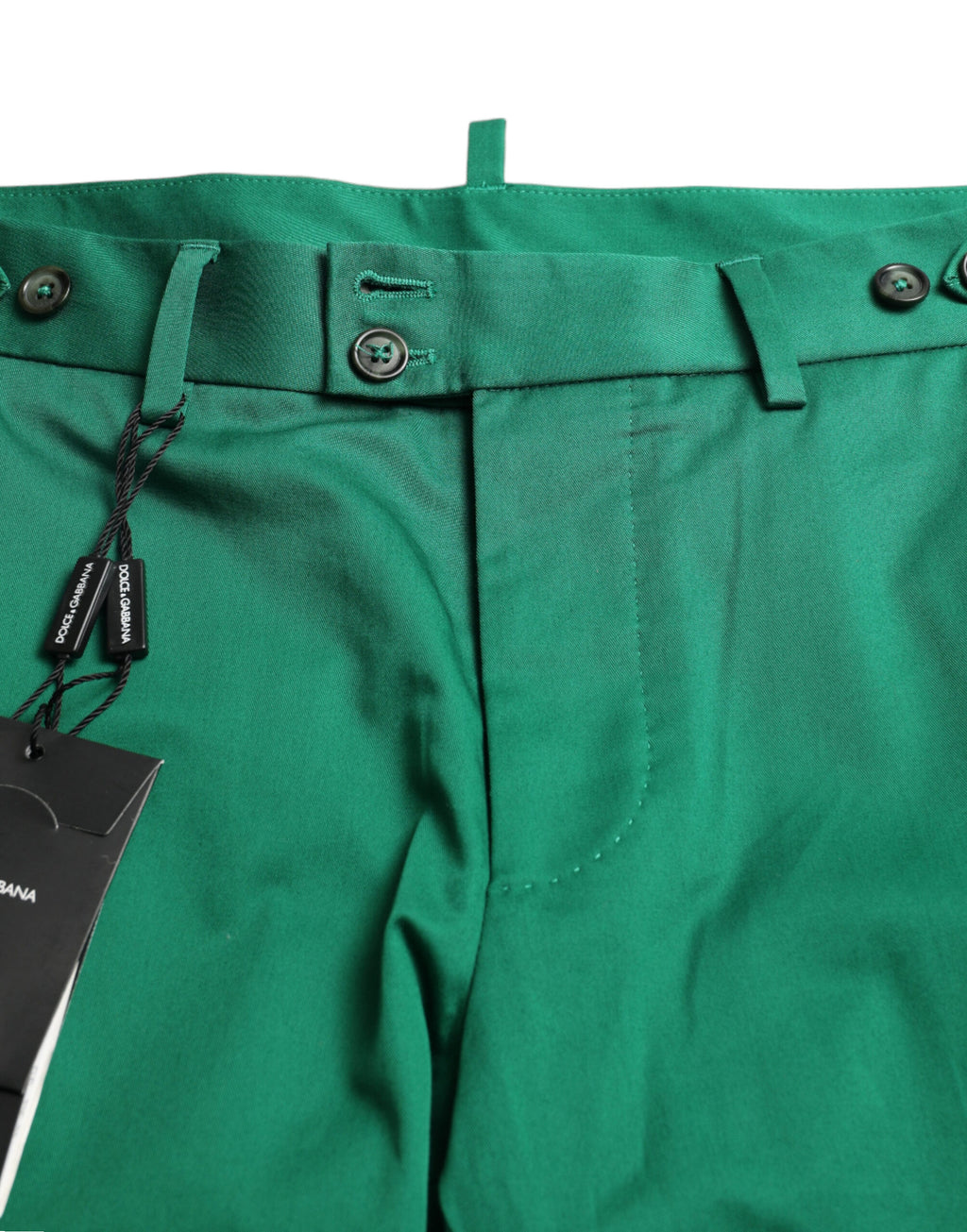 Dolce &amp; Gabbana Elegante dunkelgrüne Bermudashorts aus Baumwolle