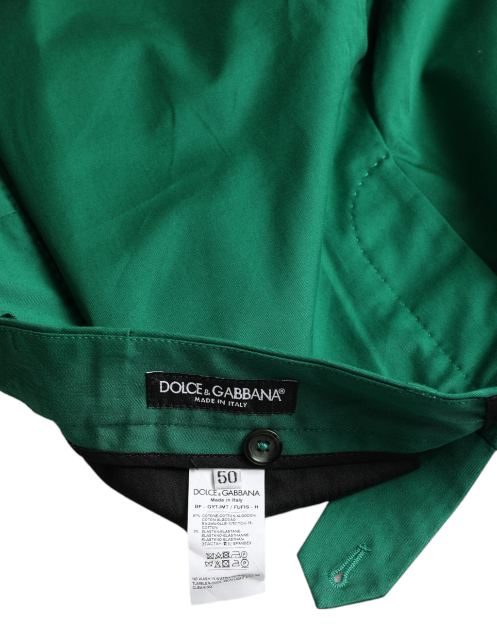 Dolce &amp; Gabbana Elegante dunkelgrüne Bermudashorts aus Baumwolle