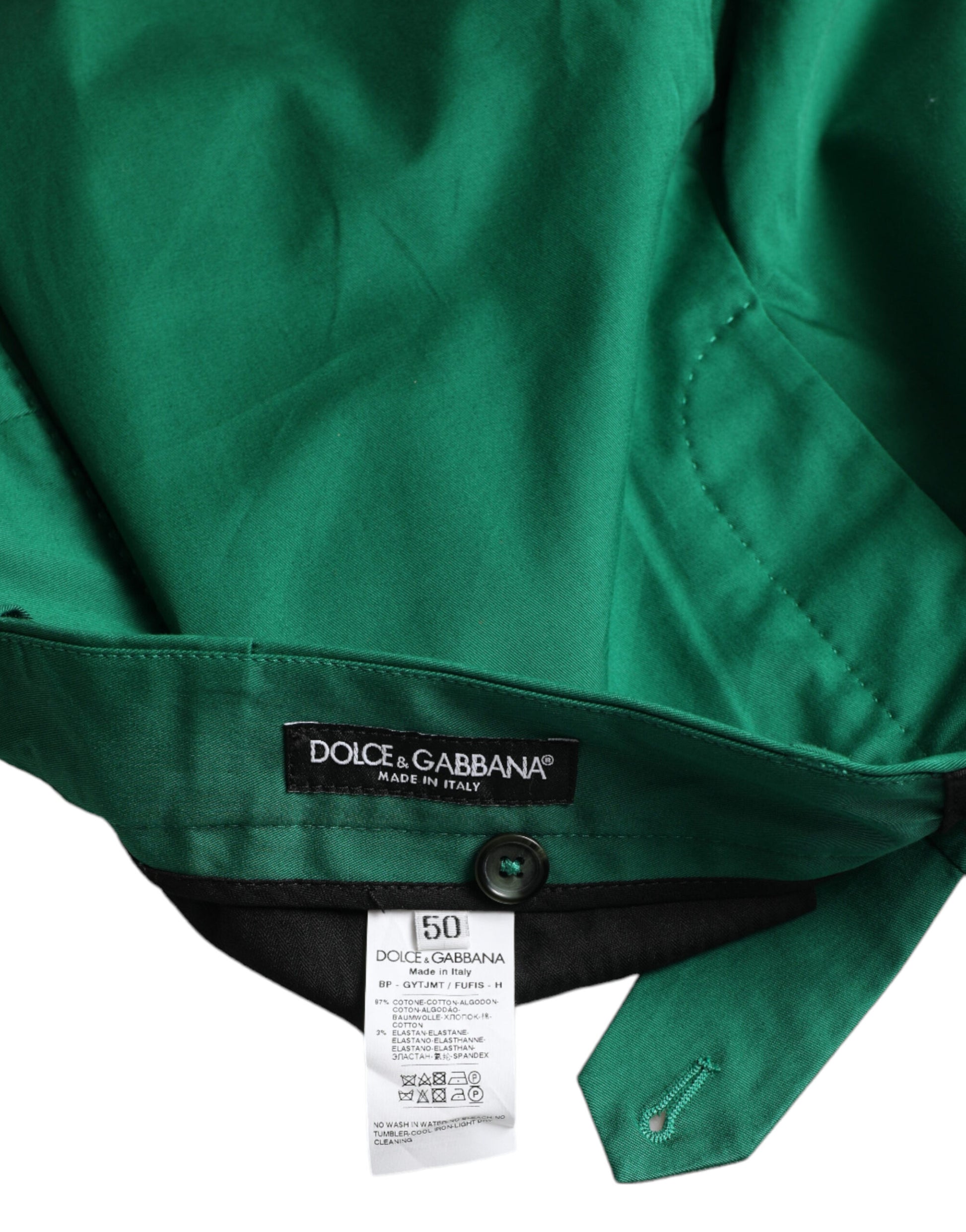 Dolce &amp; Gabbana Elegante dunkelgrüne Bermudashorts aus Baumwolle