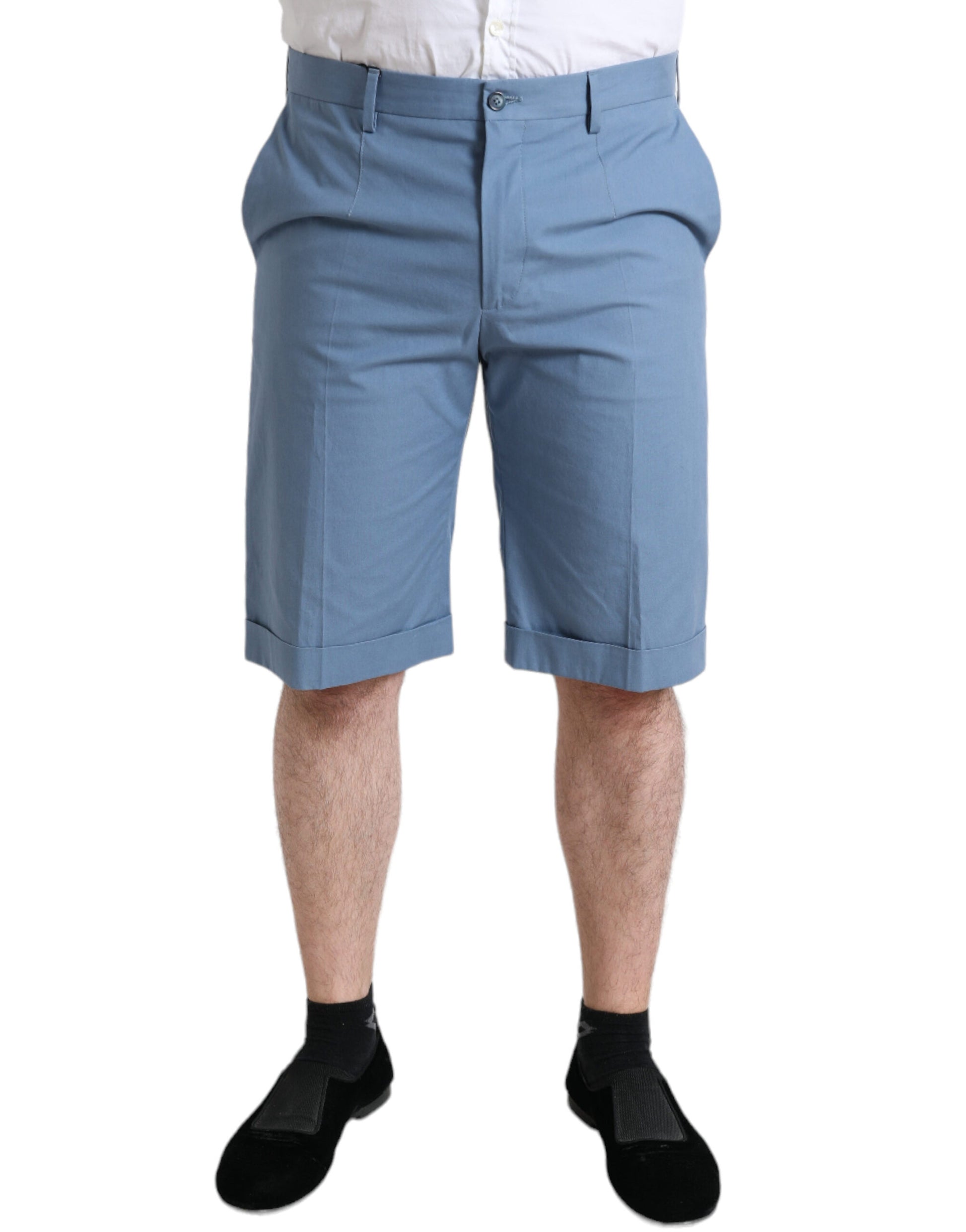 Dolce &amp; Gabbana Himmelblaue Bermudashorts aus Baumwolle