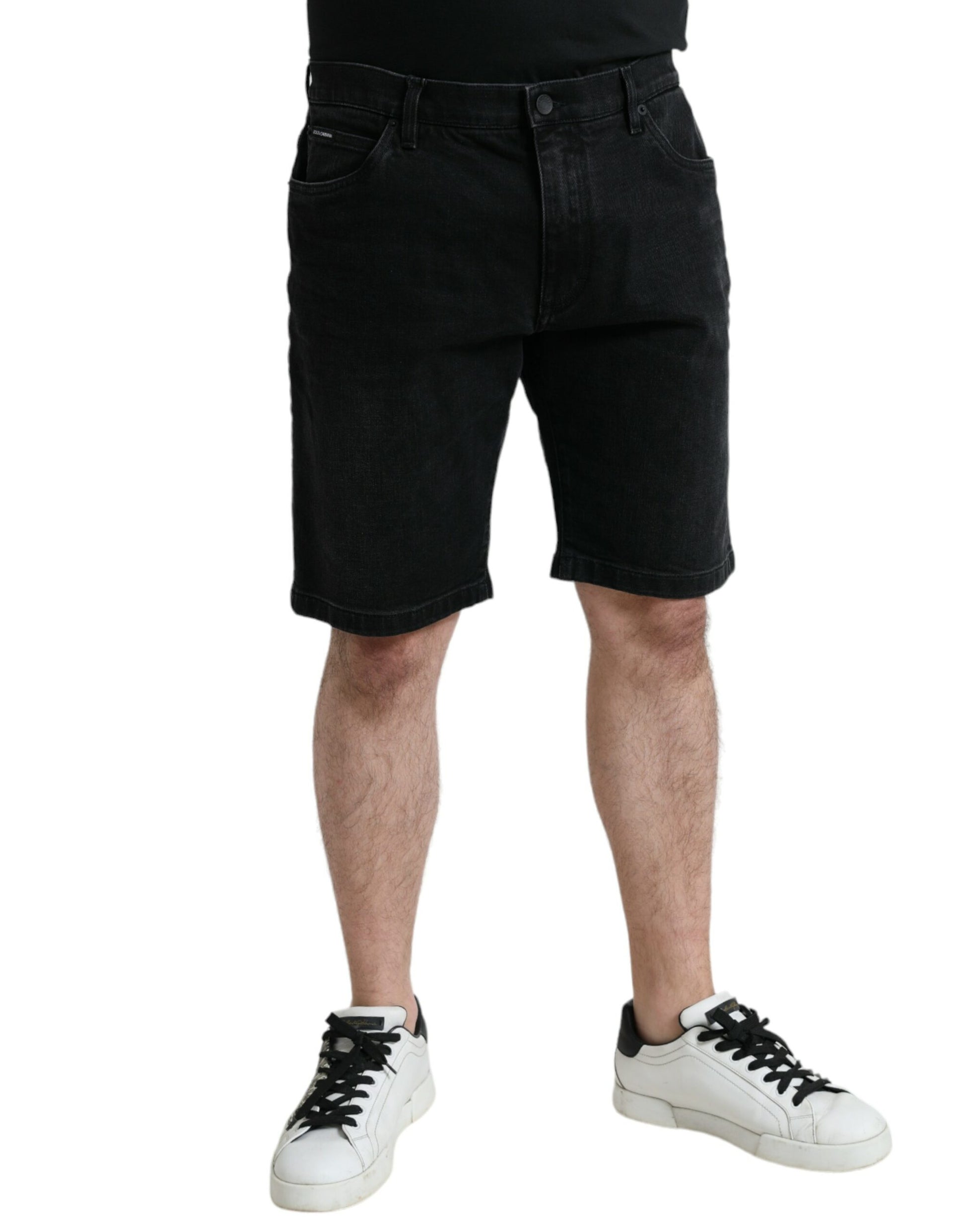 Dolce &amp; Gabbana Schicke schwarze Bermuda-Jeansshorts