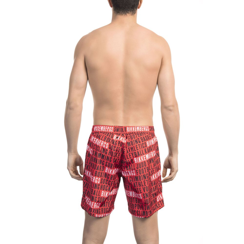 Bikkembergs „Rote Polyester-Badeshorts für Herren“