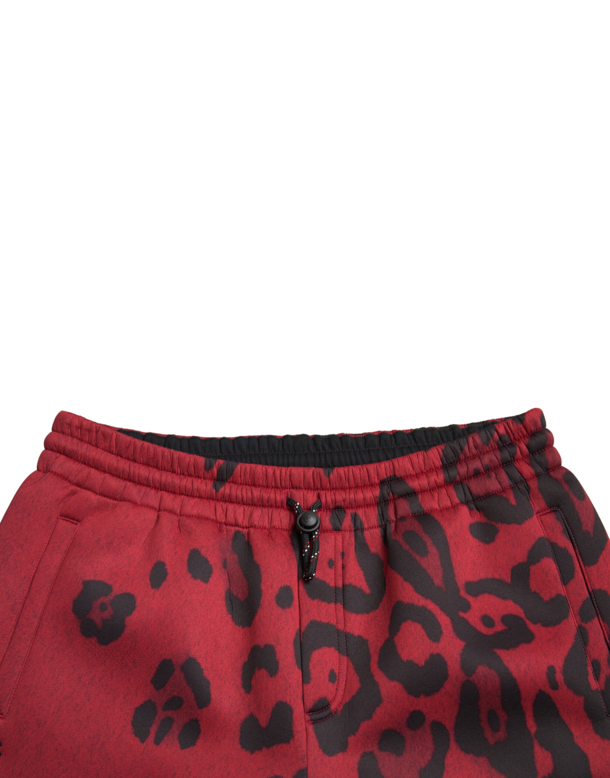 Dolce &amp; Gabbana – Elegante Jogginghose mit Leopardenmuster in Rot und Schwarz