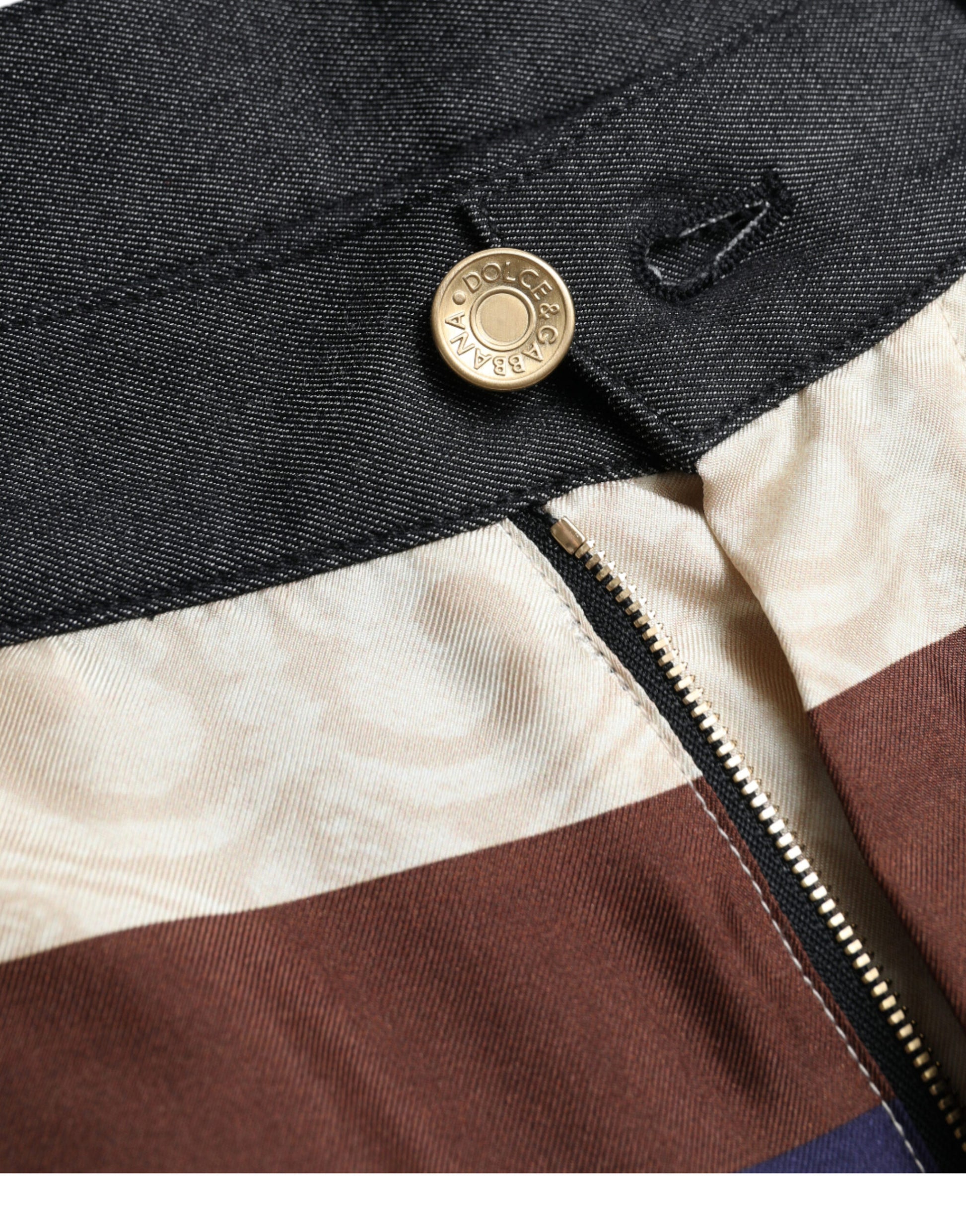 Dolce &amp; Gabbana Elegante Skinny-Hose aus Seide mit heraldischem Print