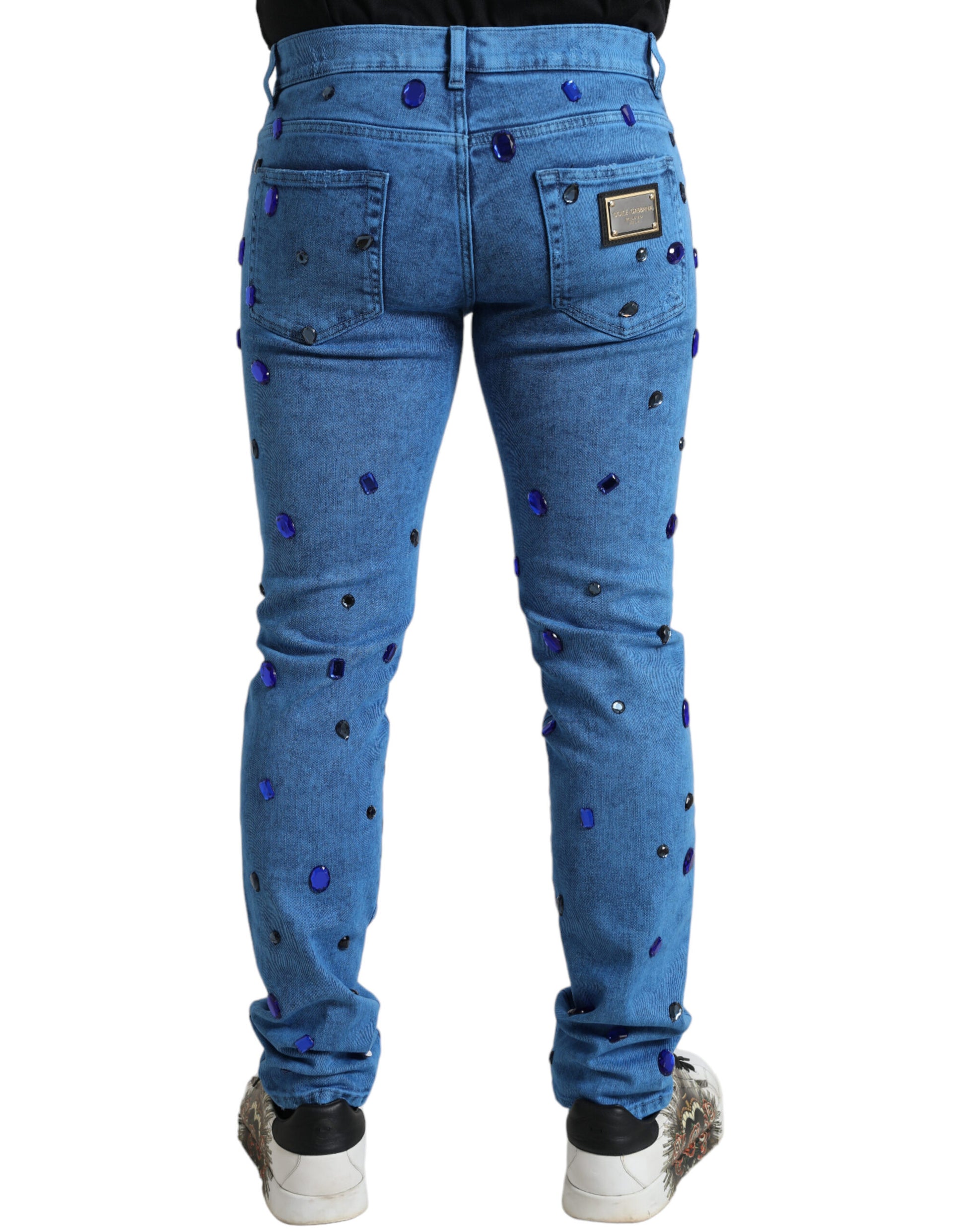 Dolce &amp; Gabbana – Enge Jeans mit Kristallverzierung