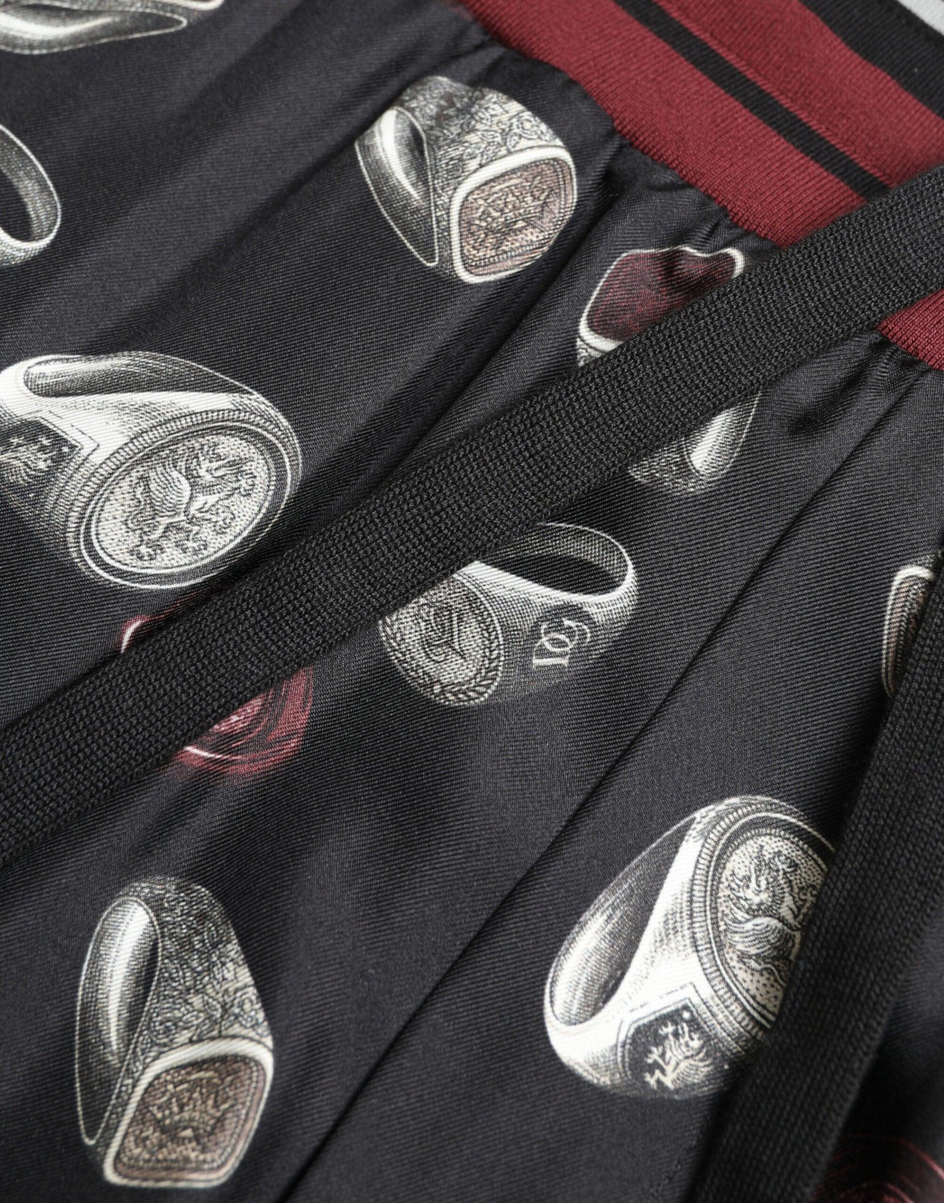 Dolce &amp; Gabbana Edle Jogginghose aus Seide mit Ring-Print