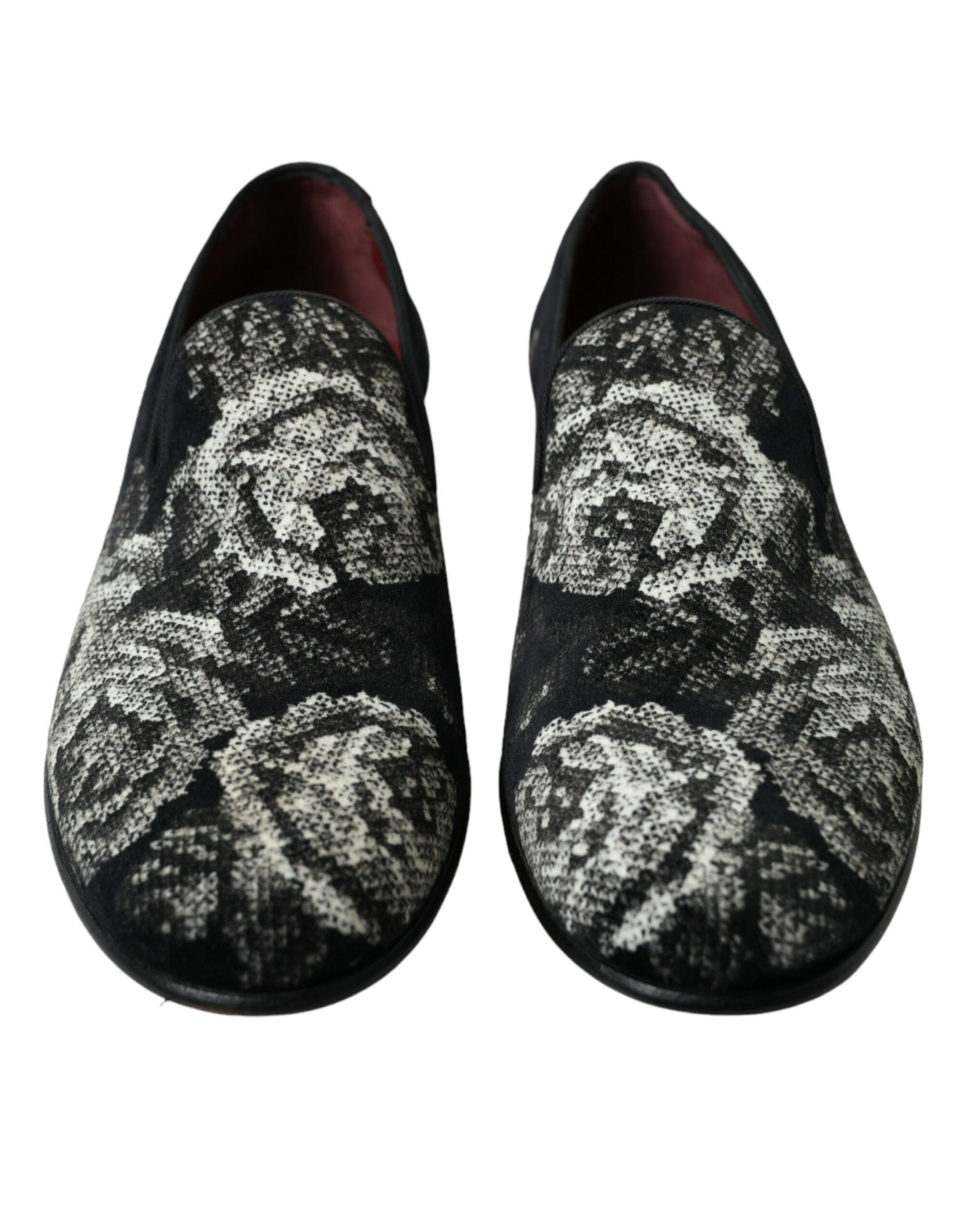 Dolce &amp; Gabbana Elegante Loafer aus Samt mit Blumenmuster