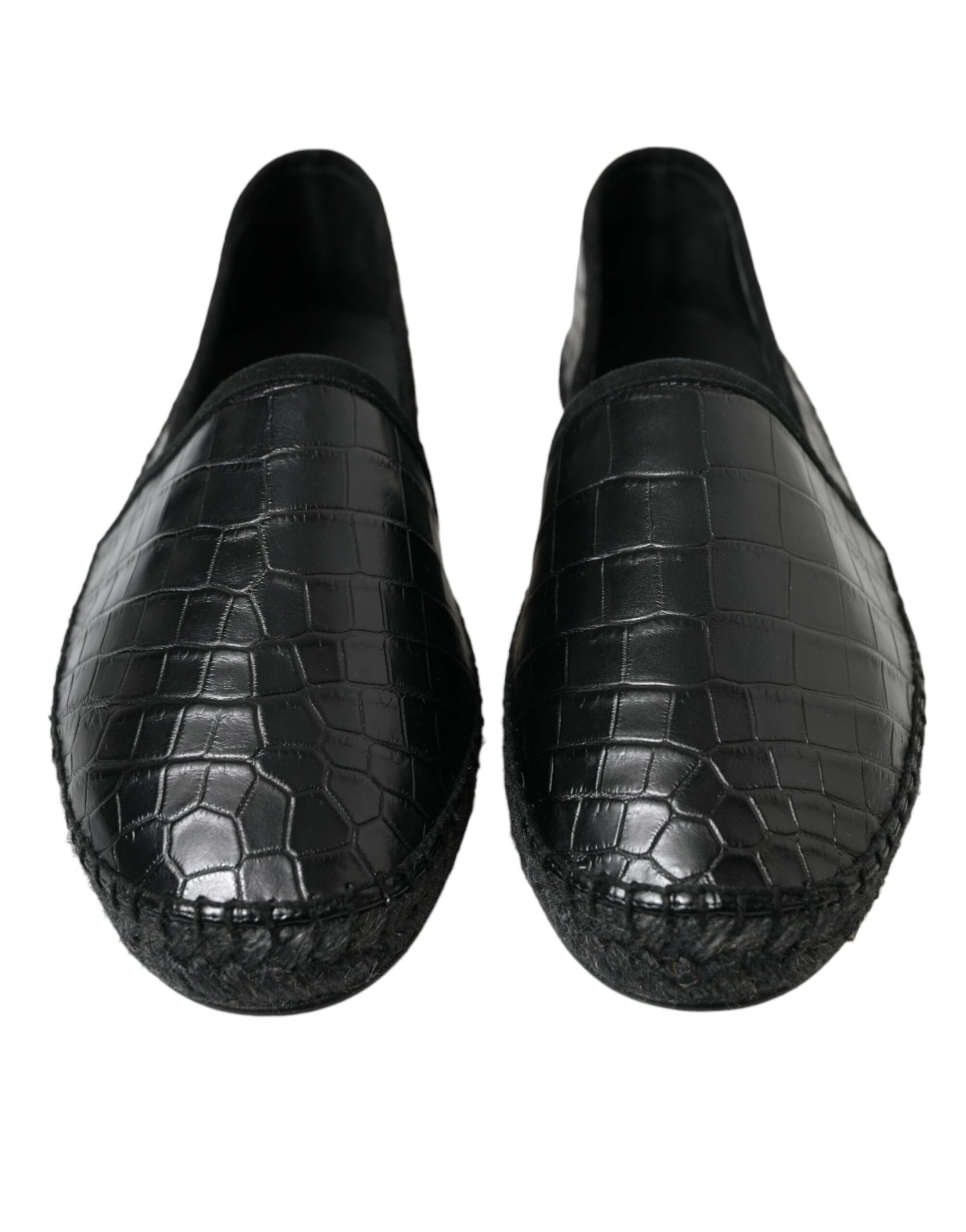 Dolce &amp; Gabbana Exotische Espadrilles aus schwarzem Leder