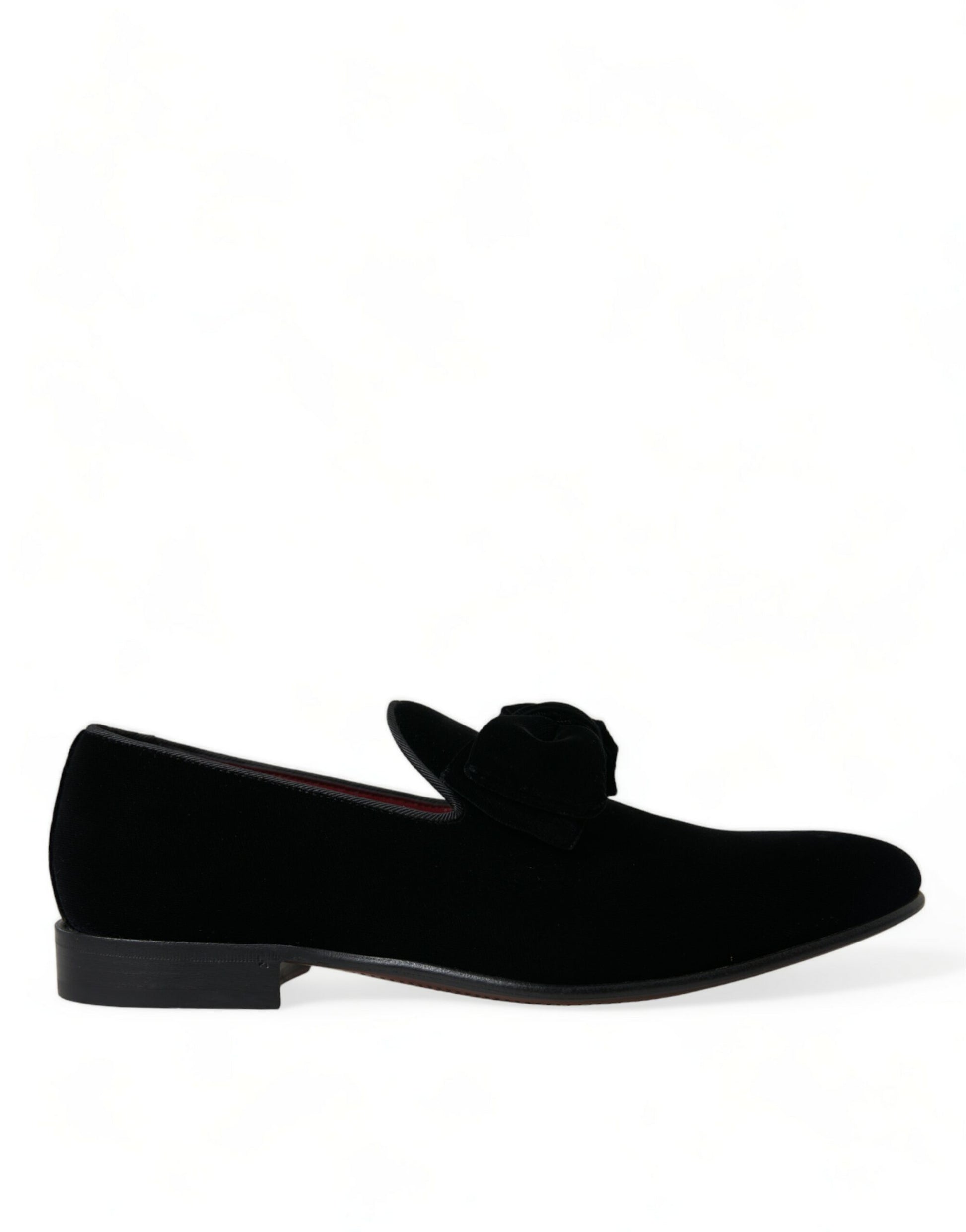 Dolce &amp; Gabbana Elegante schwarze Samt-Loafer – Luxusschuhe für Herren