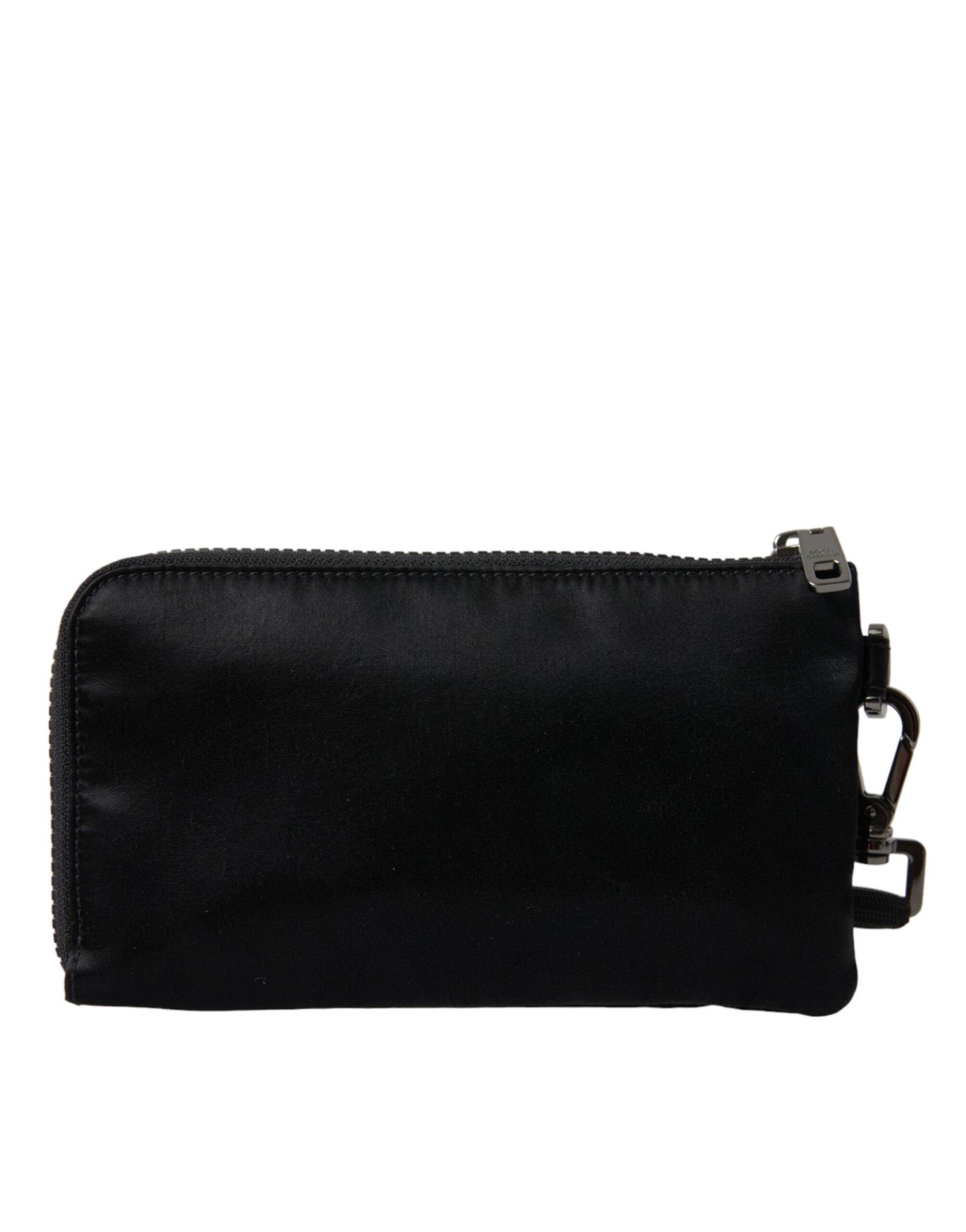 Dolce &amp; Gabbana Elegante schwarze Nylon- und Ledertasche
