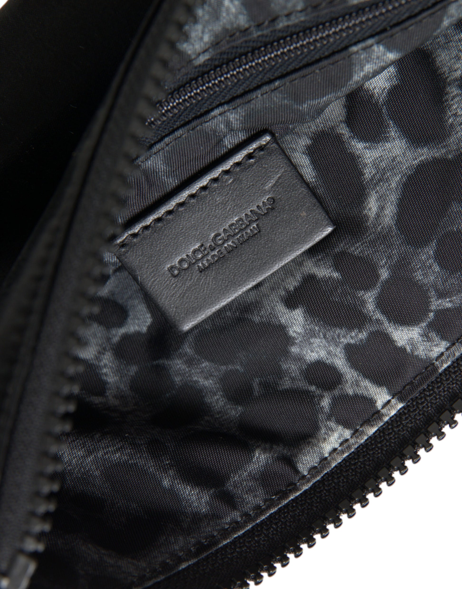 Dolce &amp; Gabbana Elegante schwarze Nylon- und Ledertasche