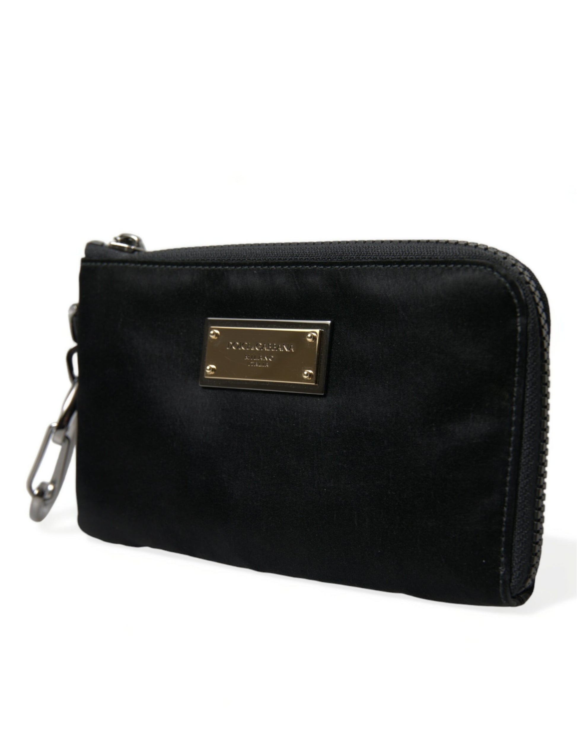 Dolce &amp; Gabbana Elite – Schwarze Nylon- und Ledertasche mit Logodetail
