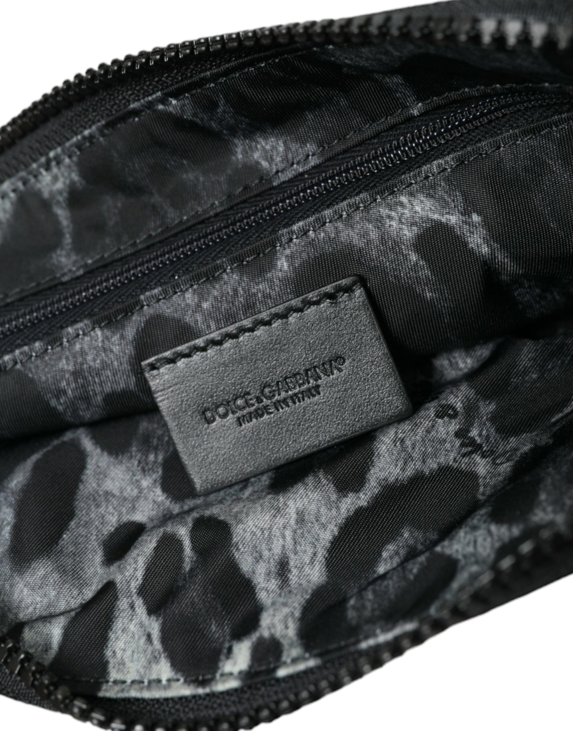 Dolce &amp; Gabbana Elite – Schwarze Nylon- und Ledertasche mit Logodetail