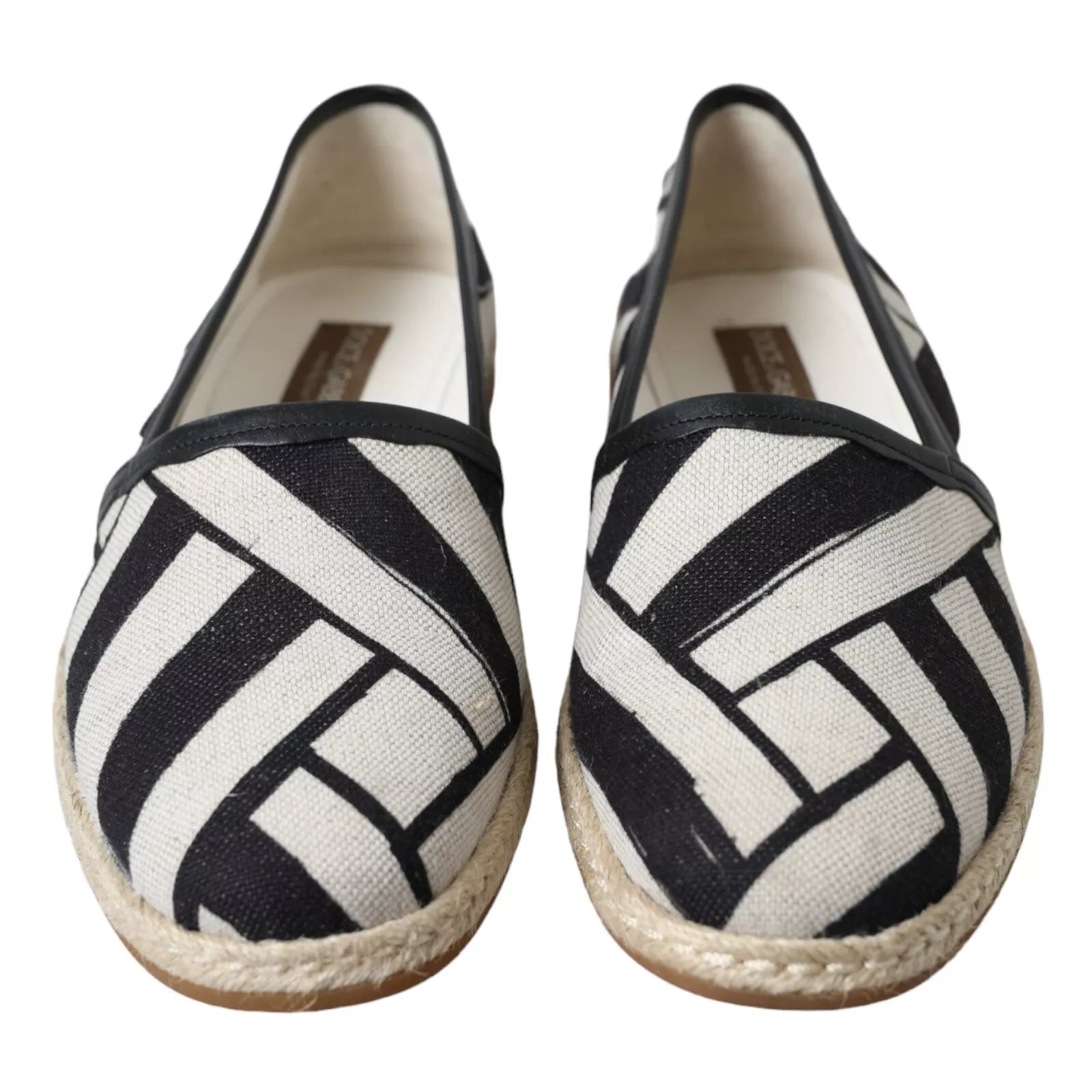 Dolce &amp; Gabbana Elegante gestreifte Espadrilles aus Leder